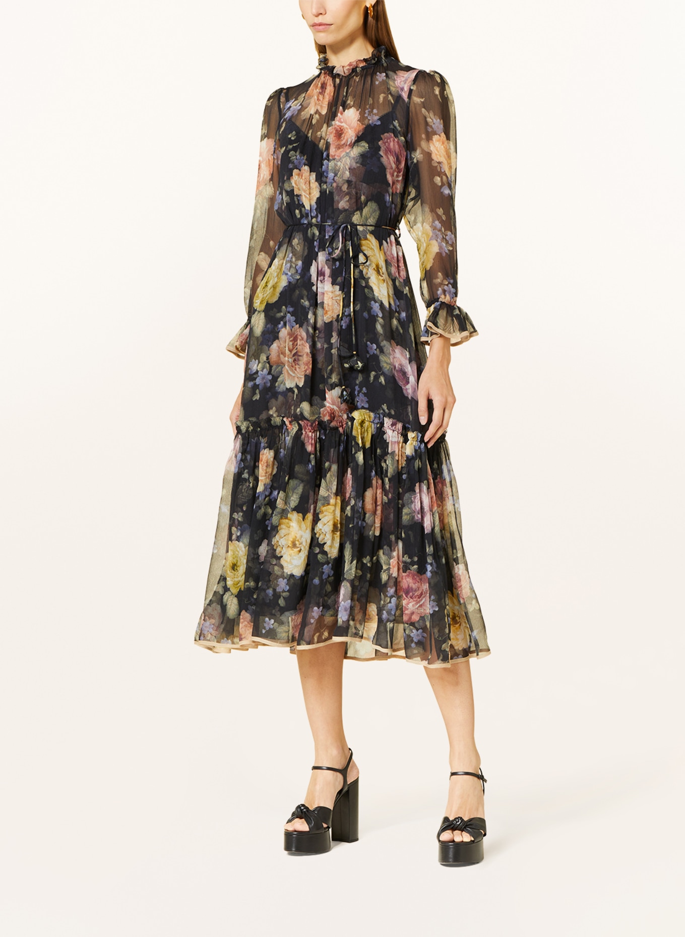 ZIMMERMANN Silk dress LUMINOSITY, Color: BLACK/ ROSE/ BLUE (Image 2)