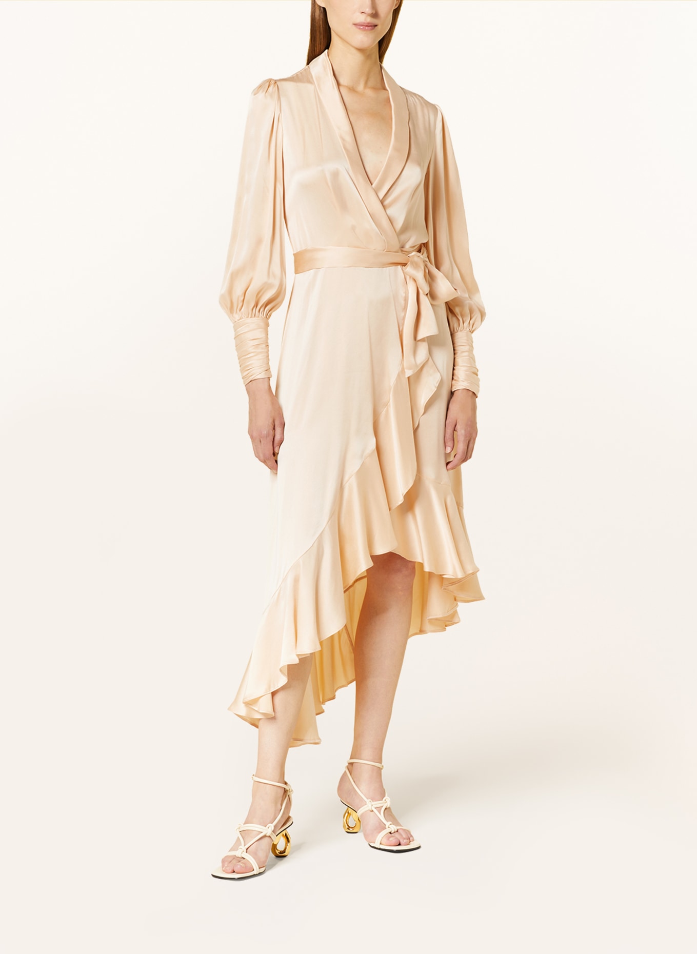 ZIMMERMANN Wrap dress made of silk, Color: LIGHT ORANGE (Image 2)
