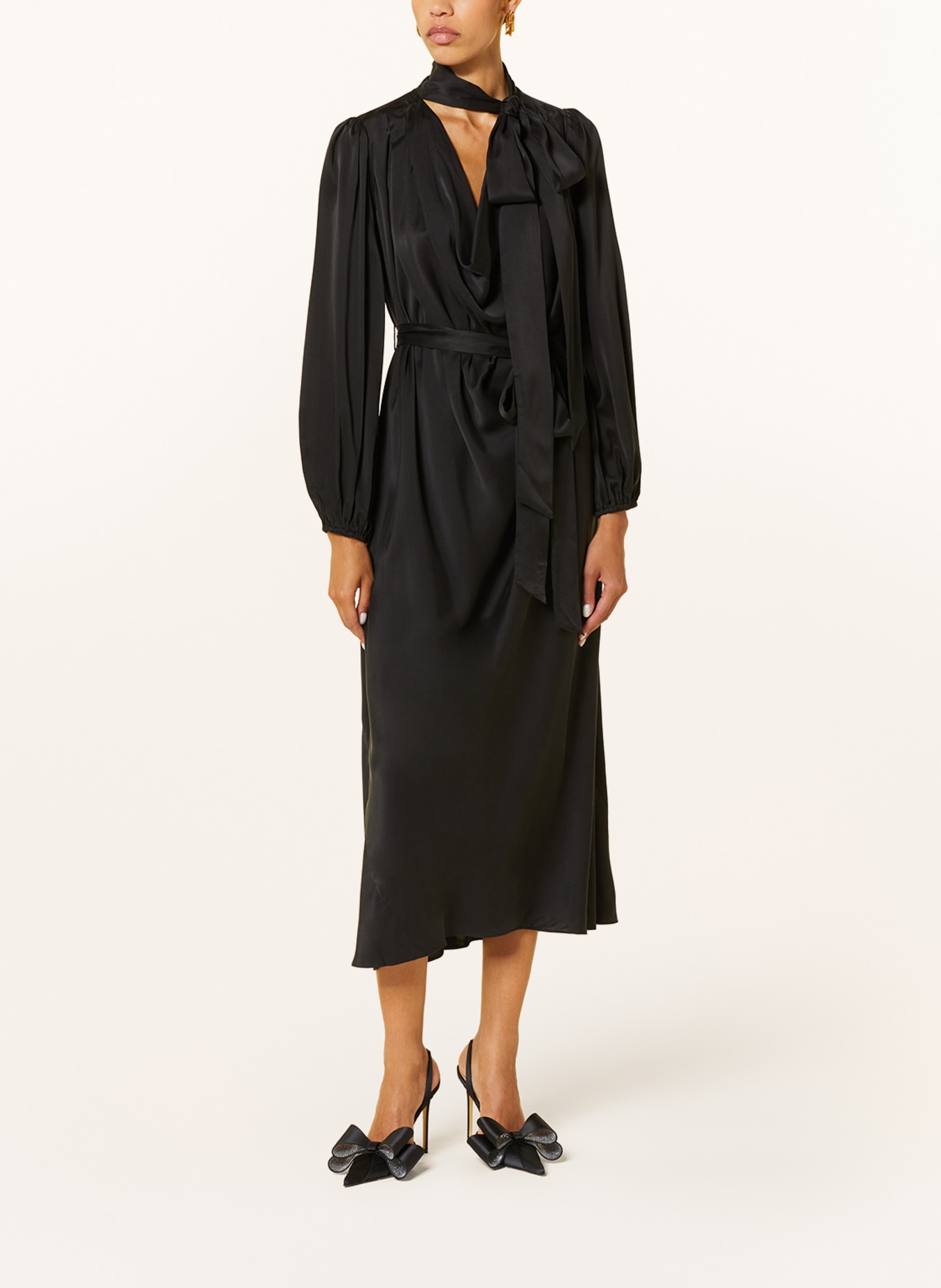 ZIMMERMANN Tie collar dress BILLOW made of silk, Color: BLACK (Image 2)