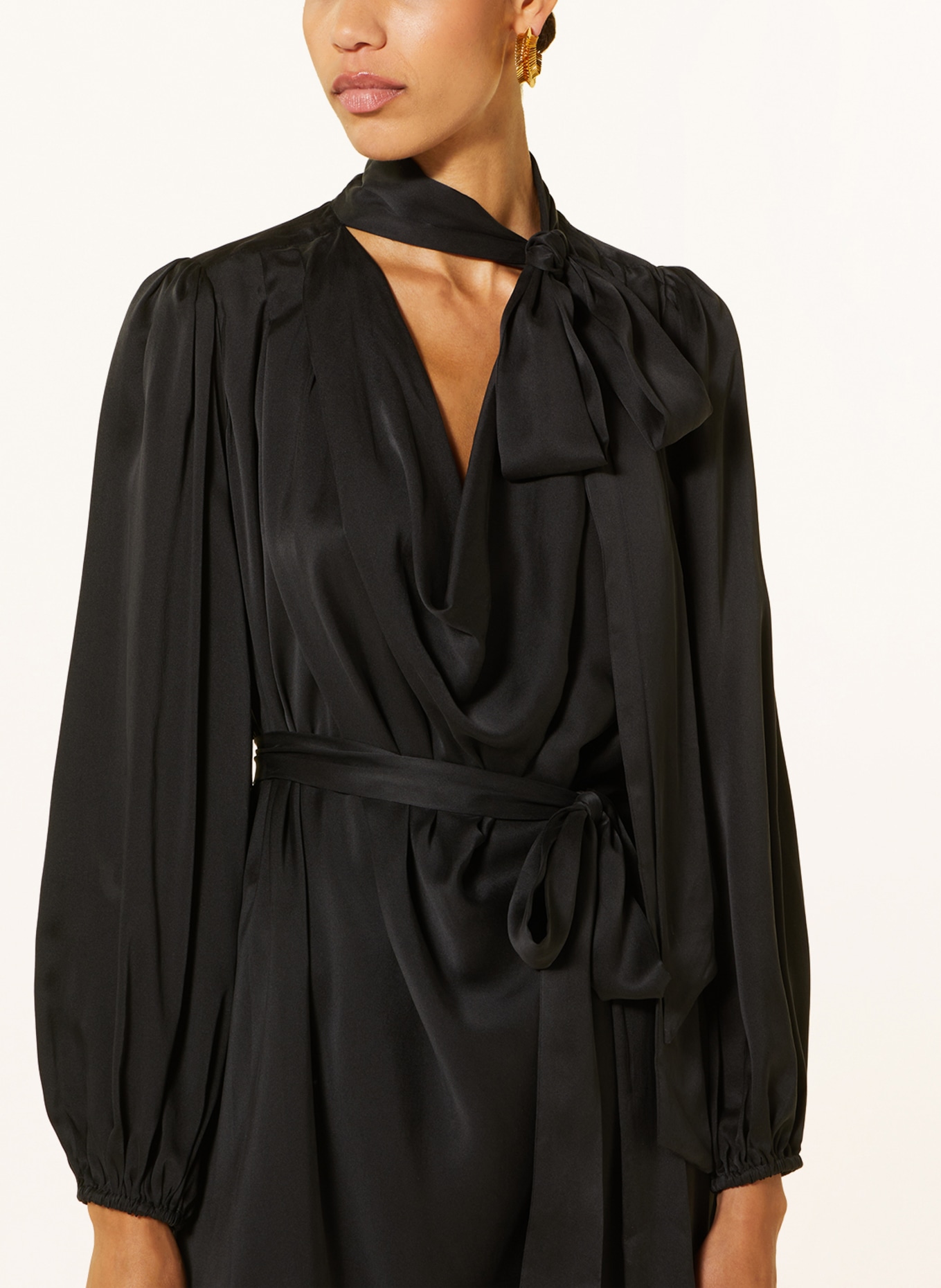 ZIMMERMANN Tie collar dress BILLOW made of silk, Color: BLACK (Image 4)