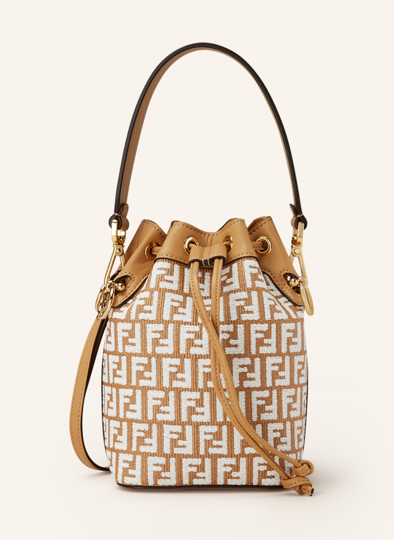 FENDI Pouch bag MON TRESOR MINI, Color: WHITE/ CAMEL (Image 1)