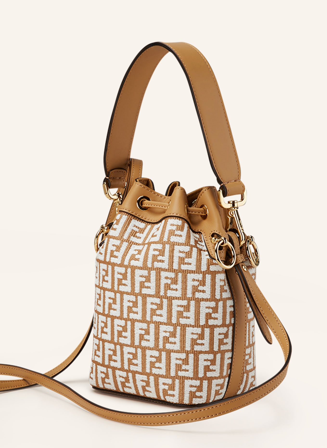 FENDI Pouch bag MON TRESOR MINI, Color: WHITE/ CAMEL (Image 2)