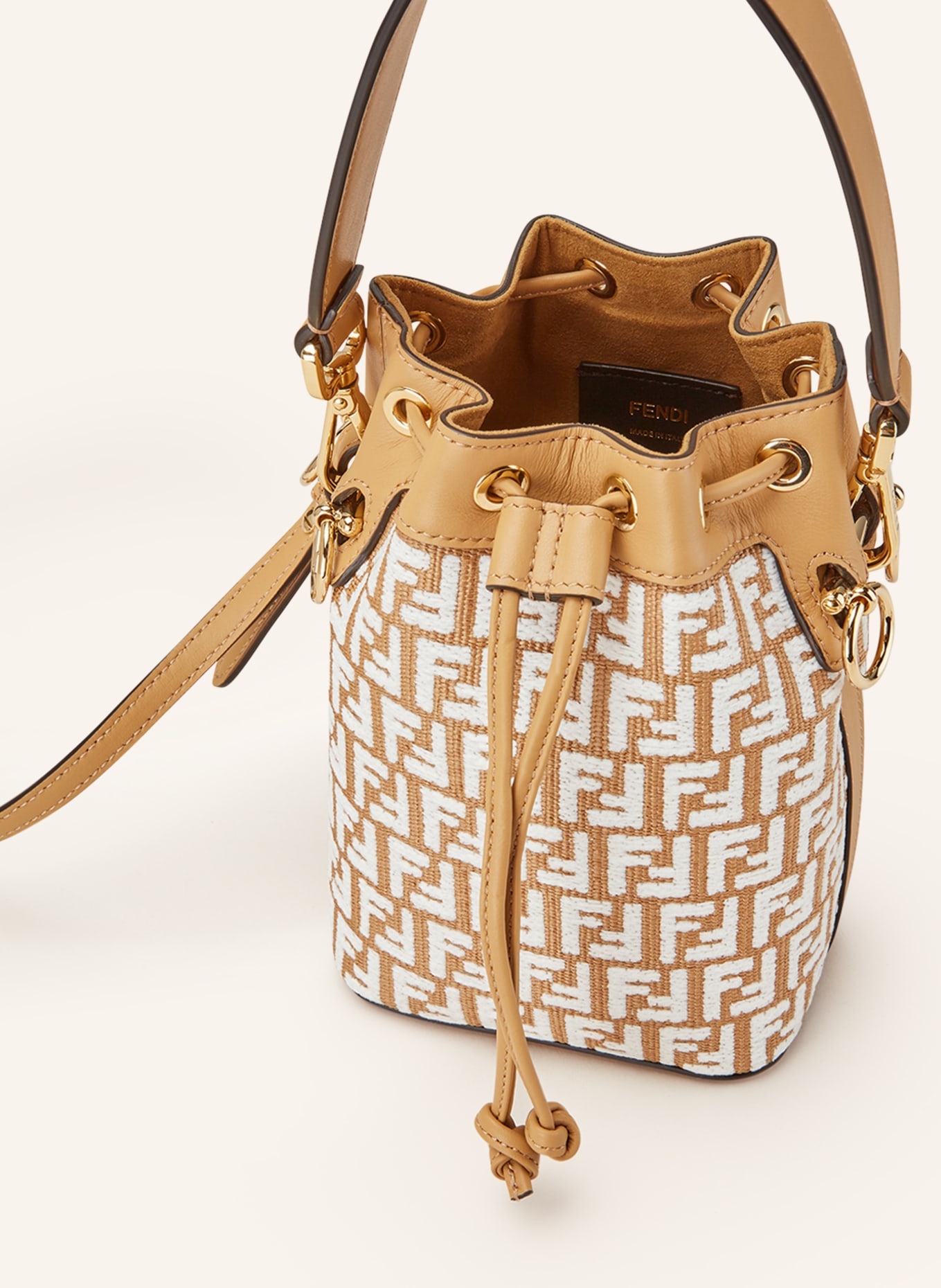 FENDI Pouch bag MON TRESOR MINI, Color: WHITE/ CAMEL (Image 3)