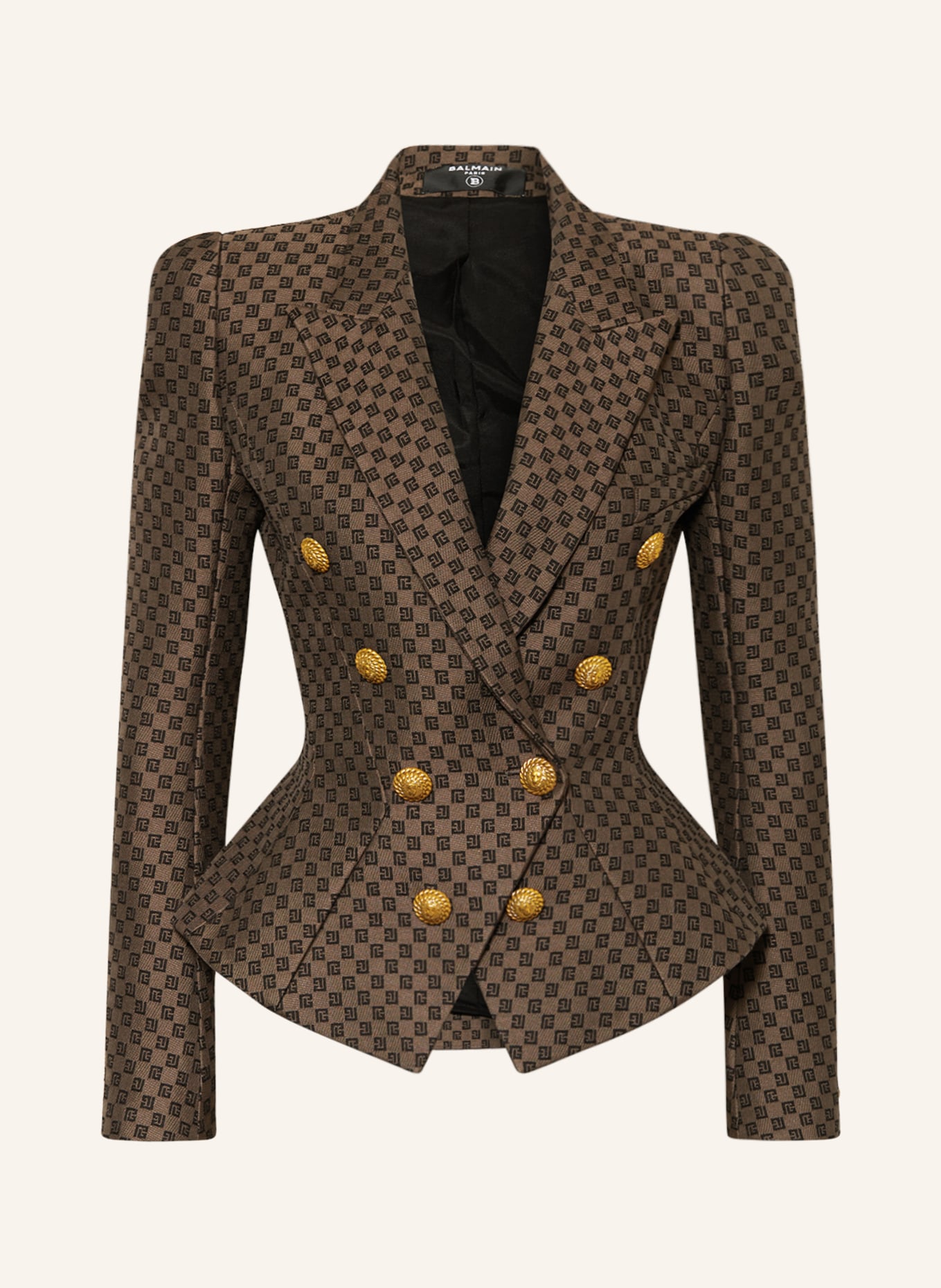 BALMAIN Jacquard blazer, Color: BROWN/ DARK BROWN (Image 1)