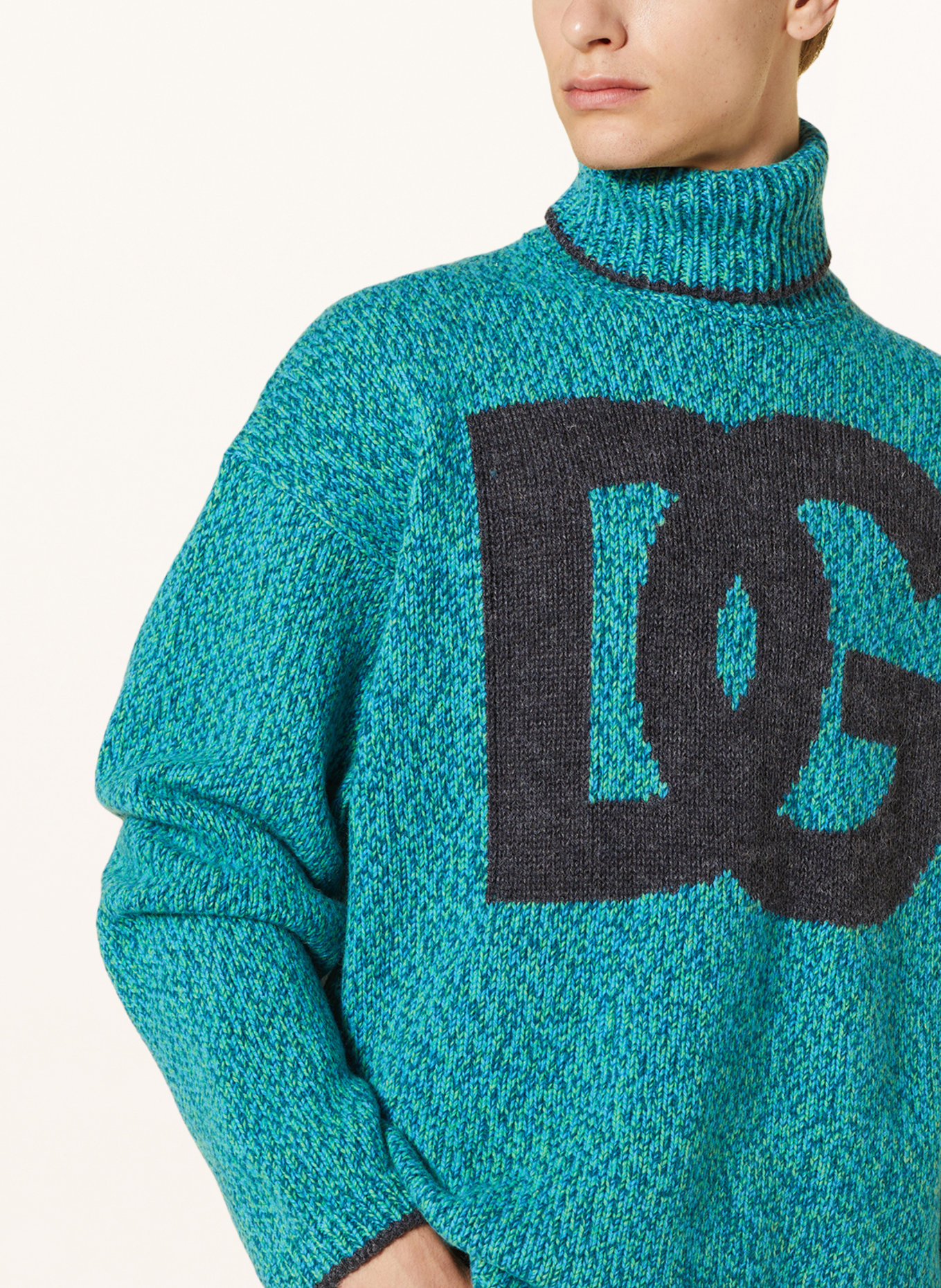 DOLCE & GABBANA Turtleneck sweater, Color: BLUE/ TURQUOISE/ LIGHT GREEN (Image 4)