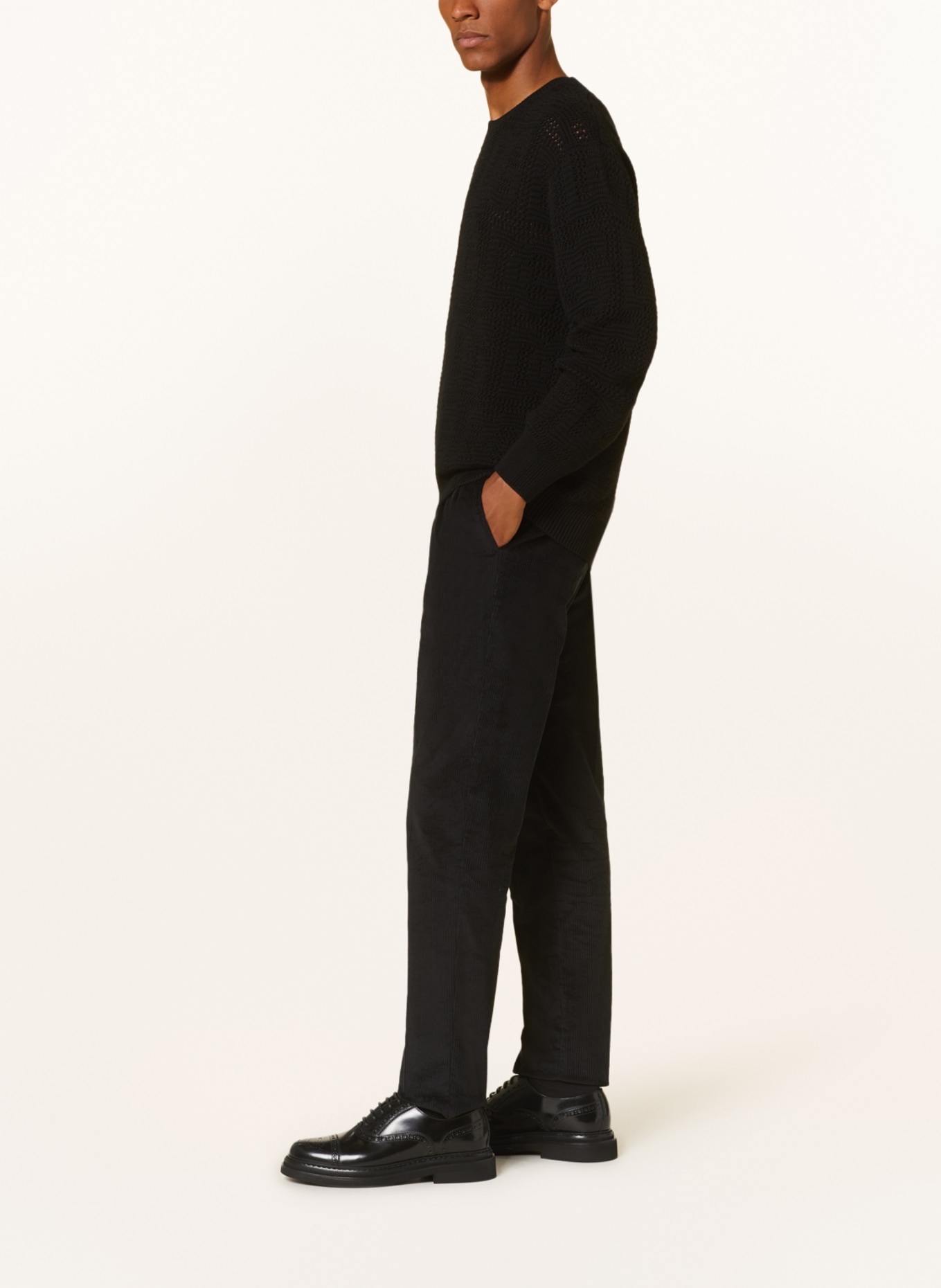DOLCE & GABBANA Spodnie sztruksowe extra slim fit, Kolor: CZARNY (Obrazek 4)