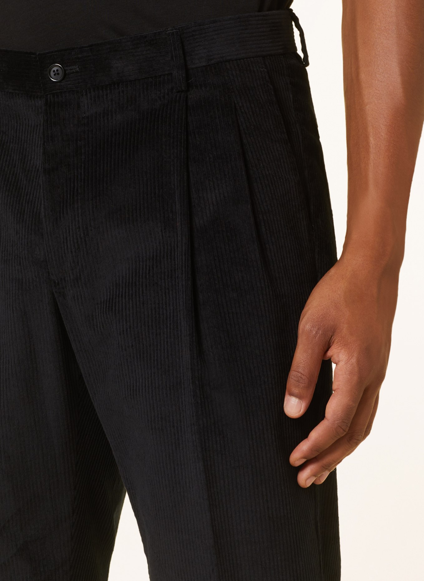 DOLCE & GABBANA Spodnie sztruksowe extra slim fit, Kolor: CZARNY (Obrazek 5)