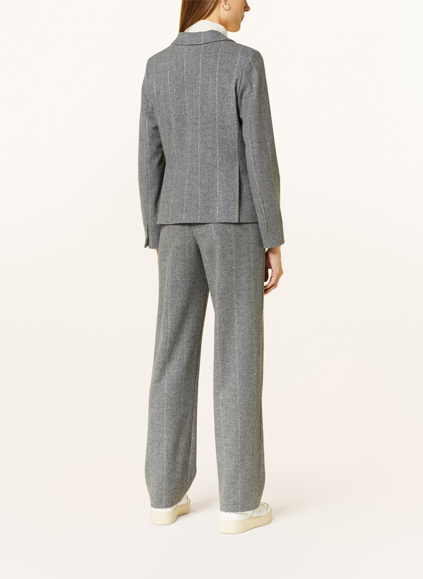 FABIANA FILIPPI Blazer made of merino wool, Color: GRAY/ YELLOW (Image 3)
