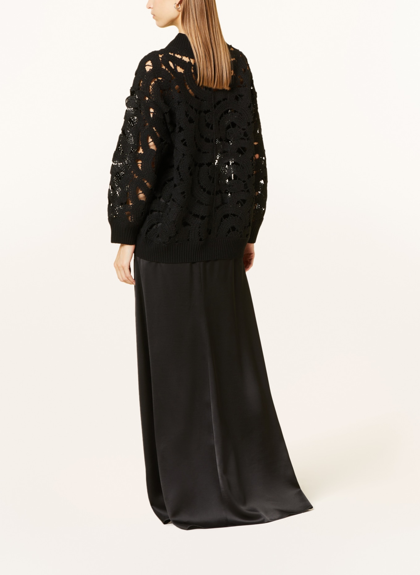 FABIANA FILIPPI Satin skirt, Color: BLACK (Image 3)
