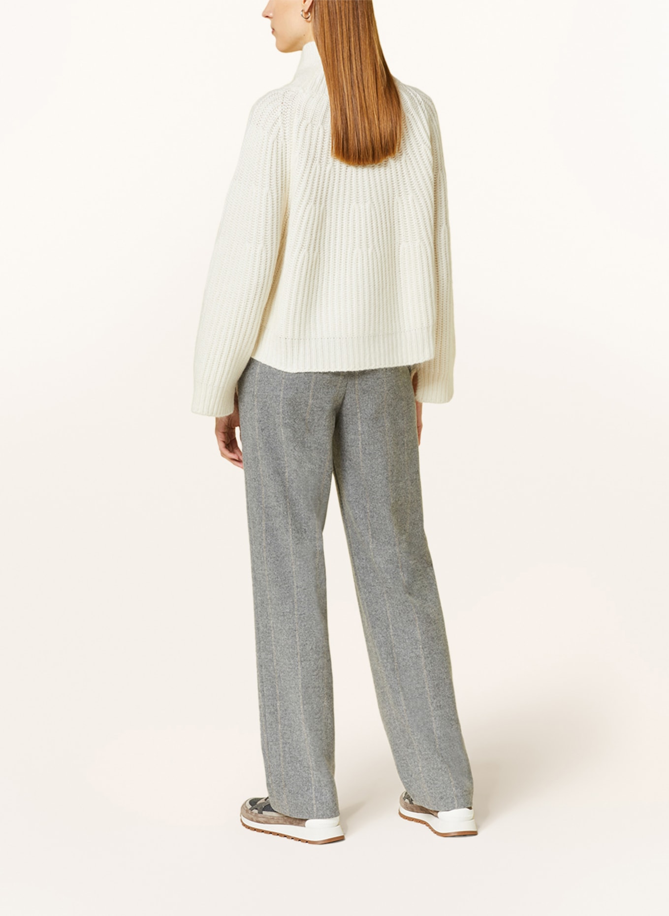 FABIANA FILIPPI Sweter z dodatkiem wełny merino, Kolor: BIAŁY (Obrazek 3)