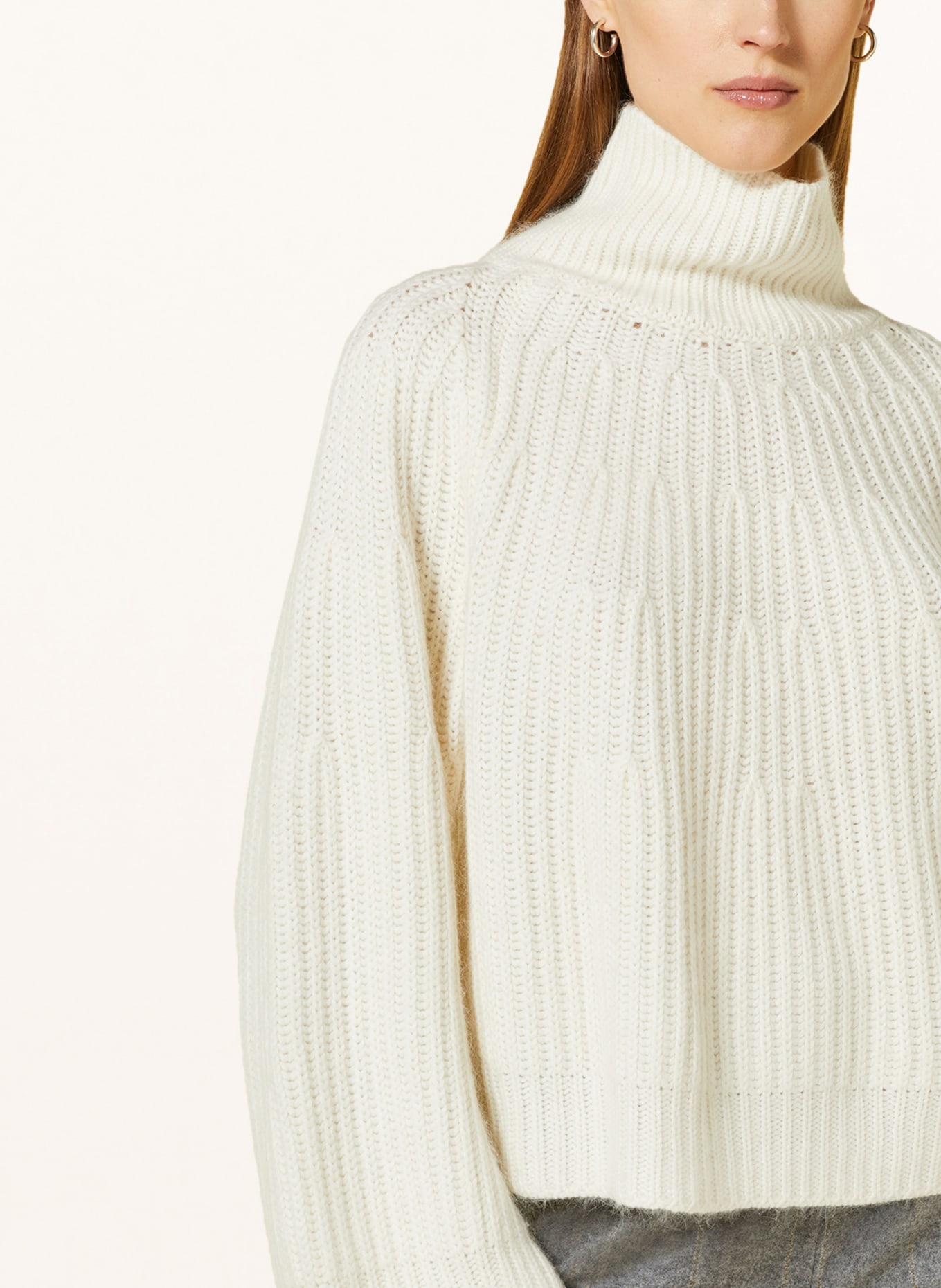 FABIANA FILIPPI Sweter z dodatkiem wełny merino, Kolor: BIAŁY (Obrazek 4)