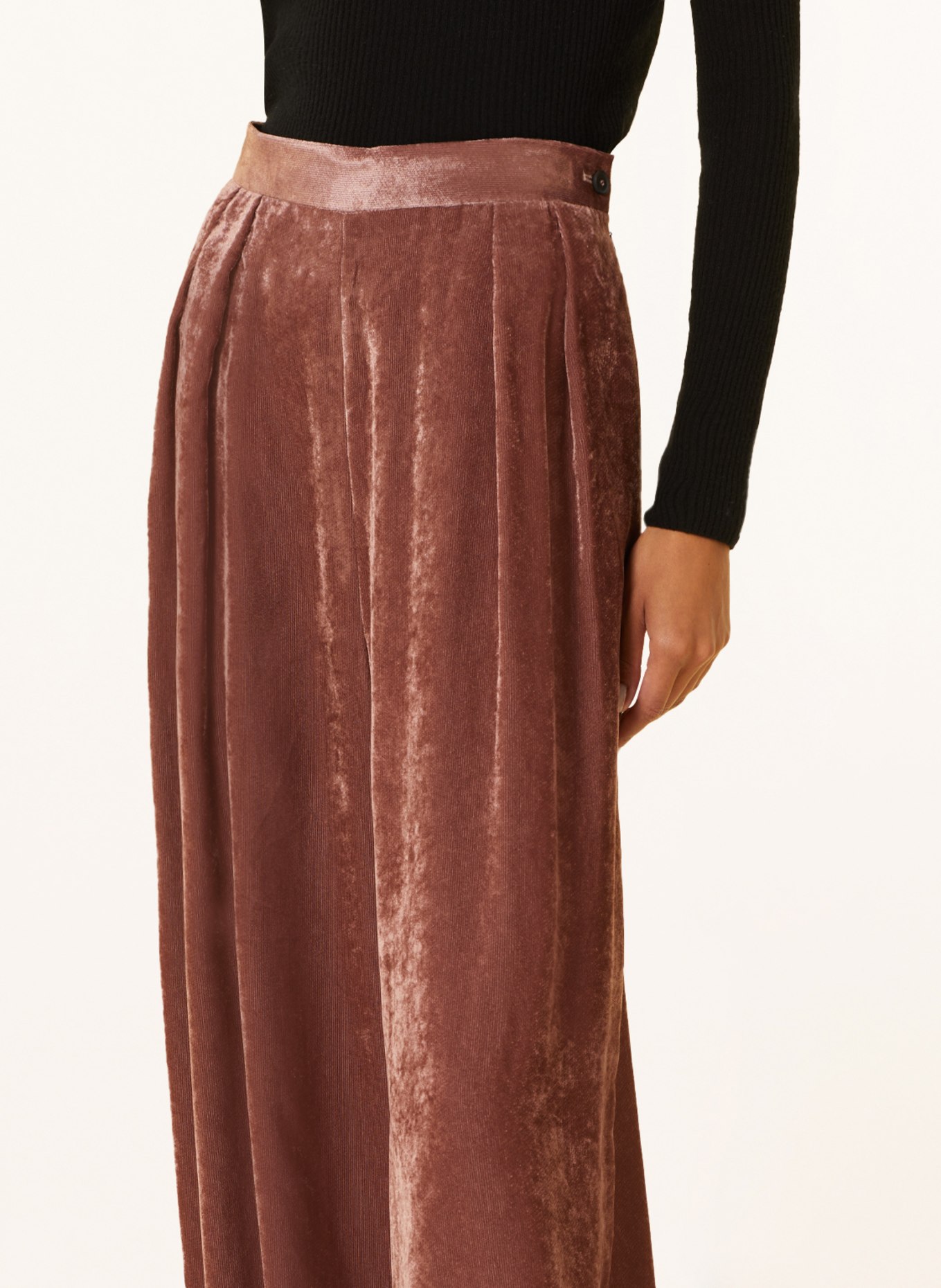 FABIANA FILIPPI Marlenehose aus Samt: BRAUN