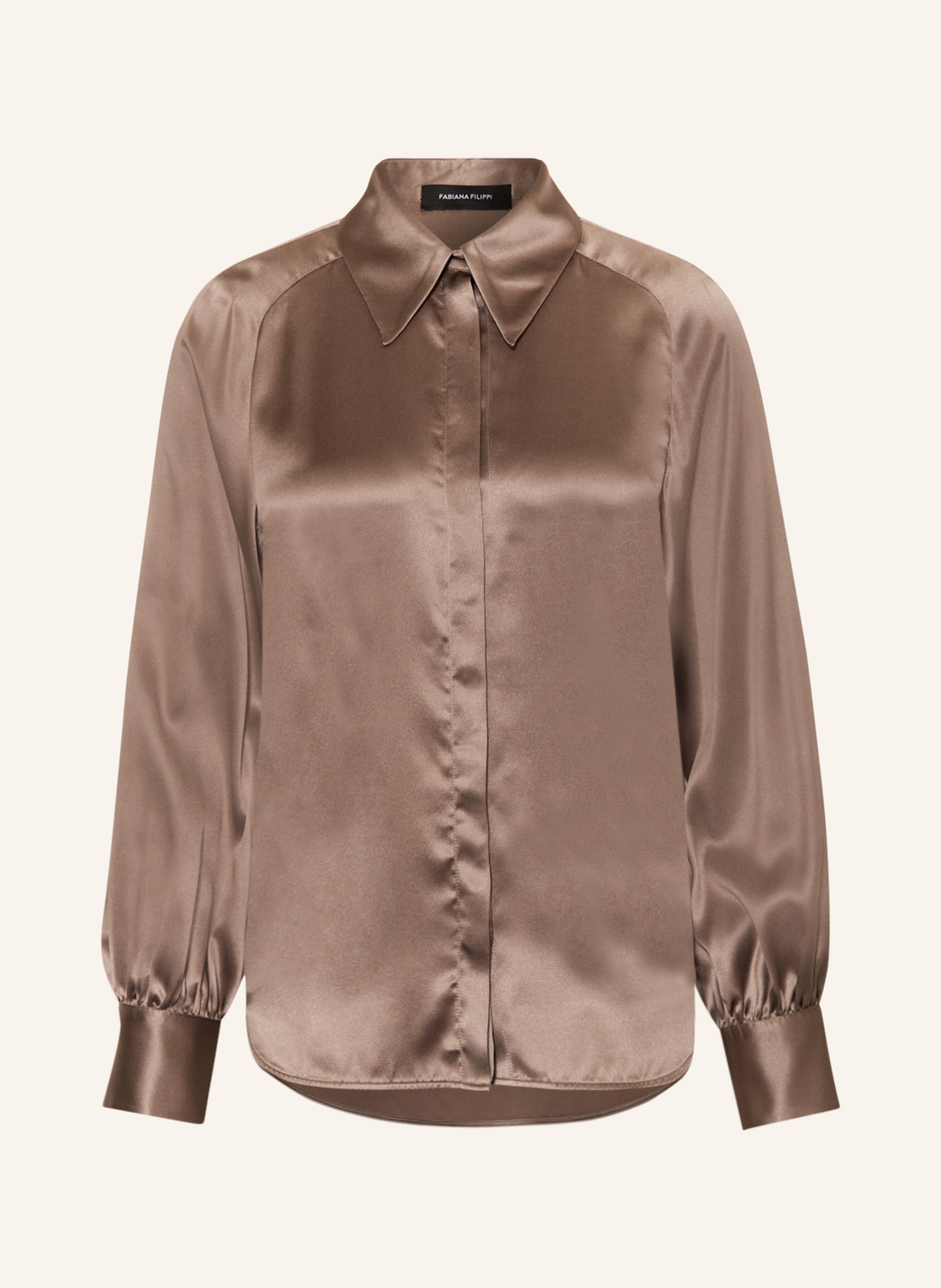 FABIANA FILIPPI Shirt blouse in silk, Color: BROWN (Image 1)