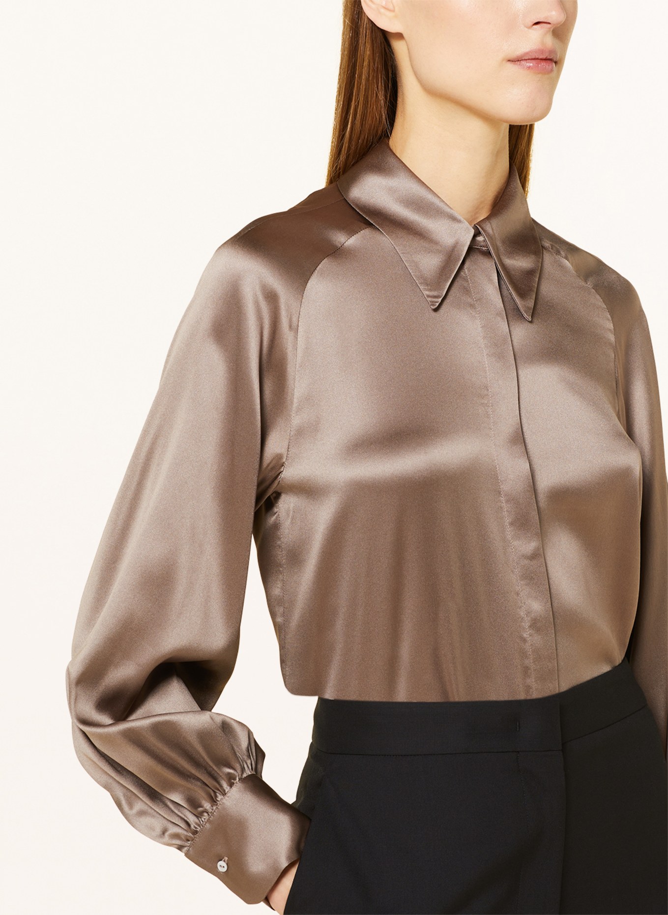 FABIANA FILIPPI Shirt blouse in silk, Color: BROWN (Image 4)