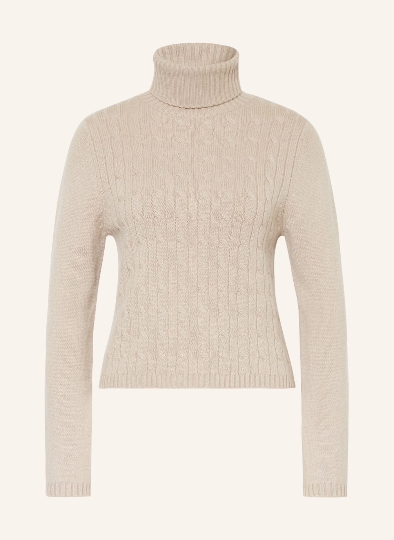 ALLUDE Turtleneck sweater in cashmere, Color: LIGHT BROWN (Image 1)