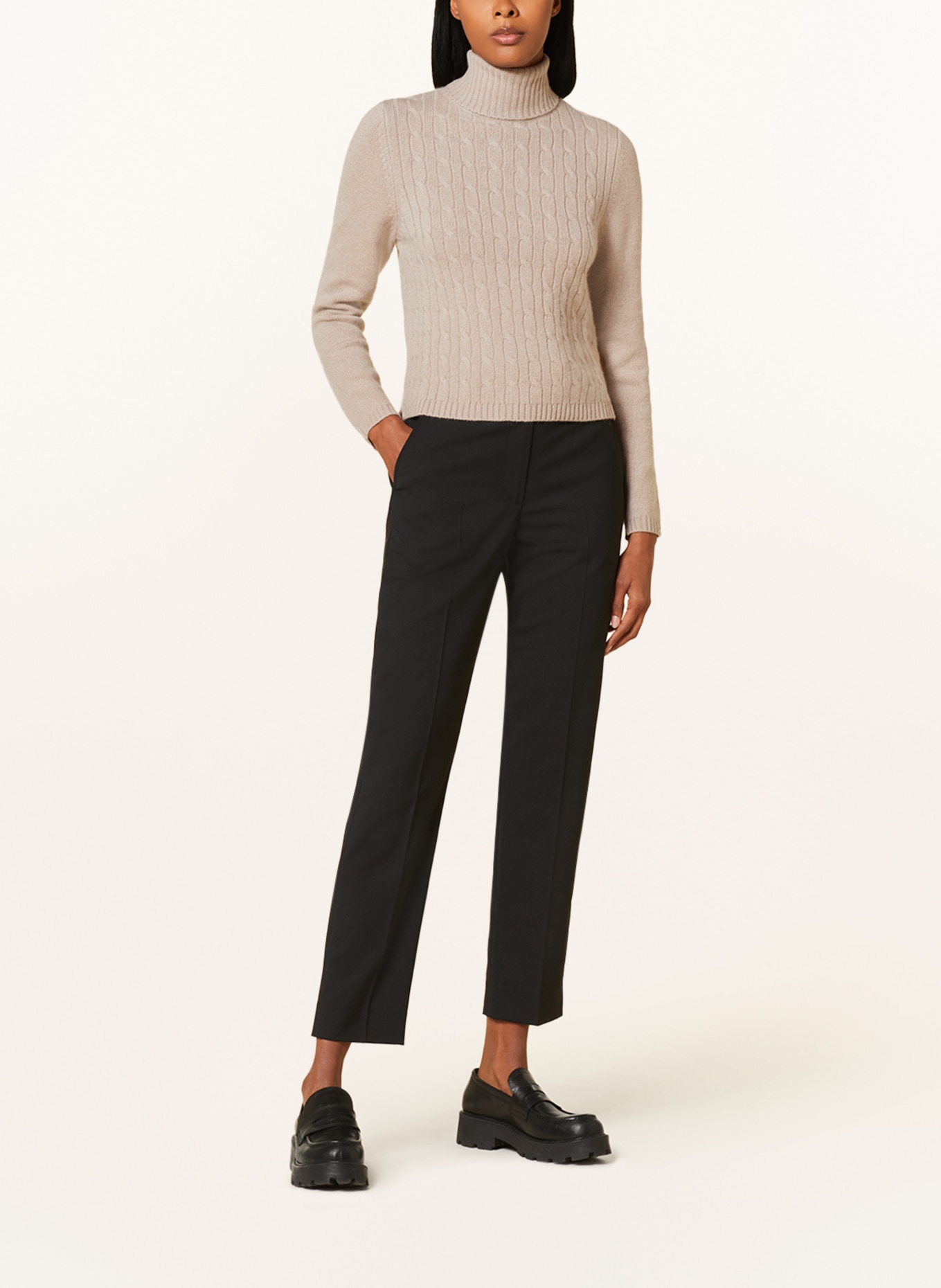 ALLUDE Turtleneck sweater in cashmere, Color: LIGHT BROWN (Image 2)