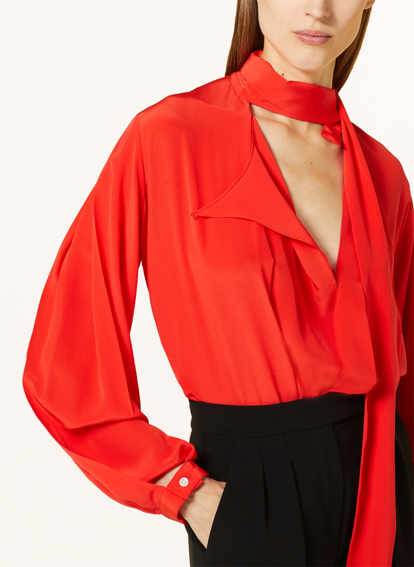 VICTORIABECKHAM Shirt blouse with detachable bow, Color: RED (Image 4)