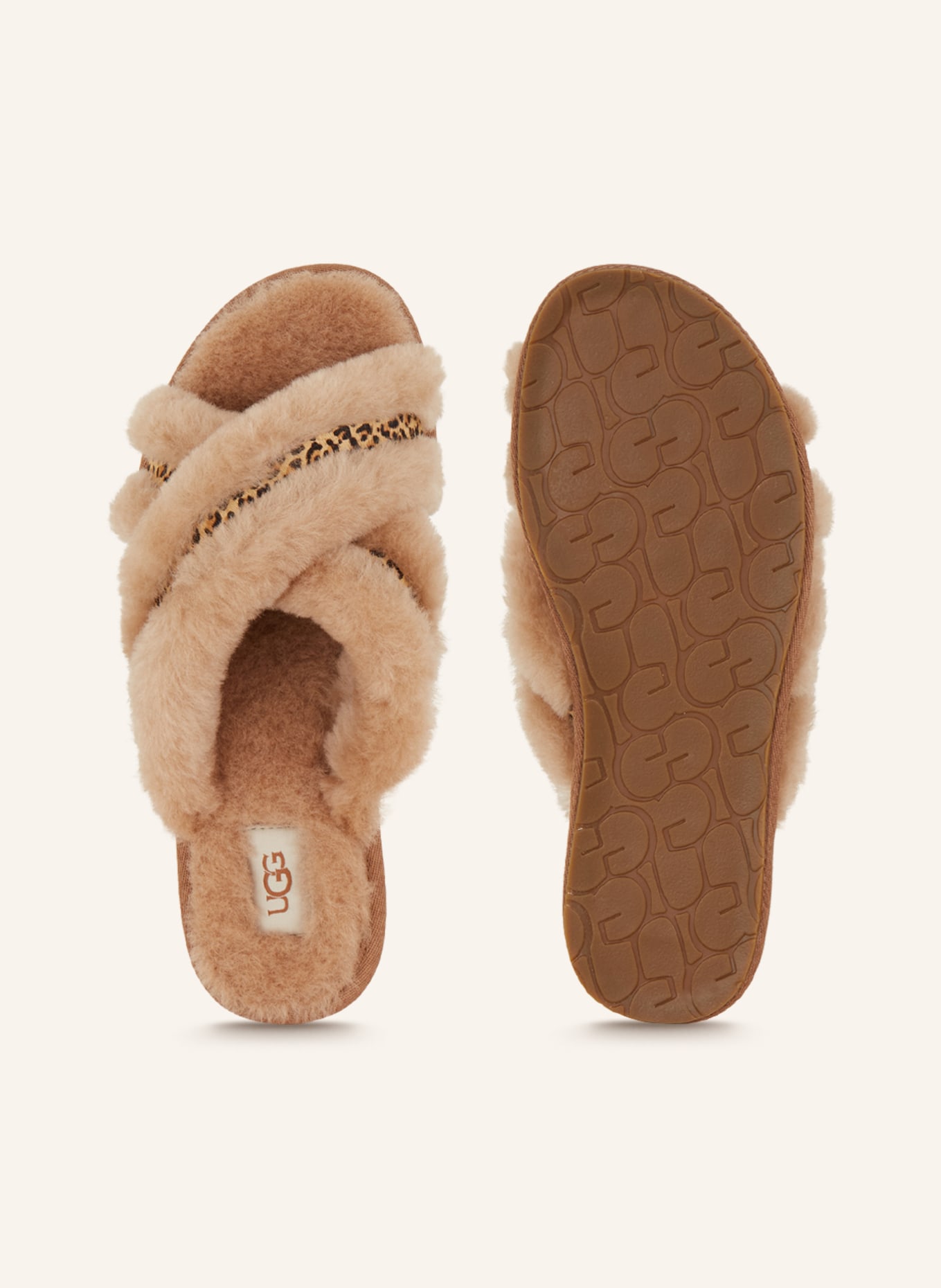 UGG Slippers SCUFFITA with lambskin, Color: BEIGE (Image 5)