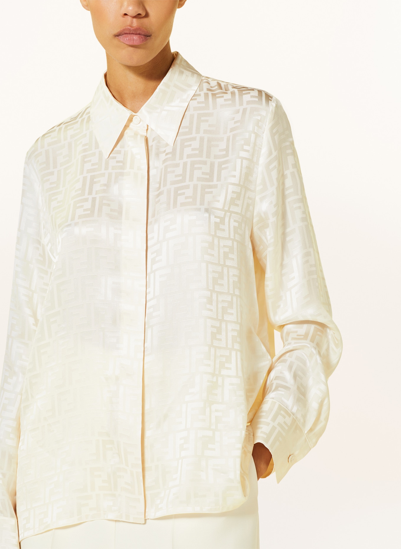 FENDI Shirt blouse in silk, Color: ECRU (Image 4)