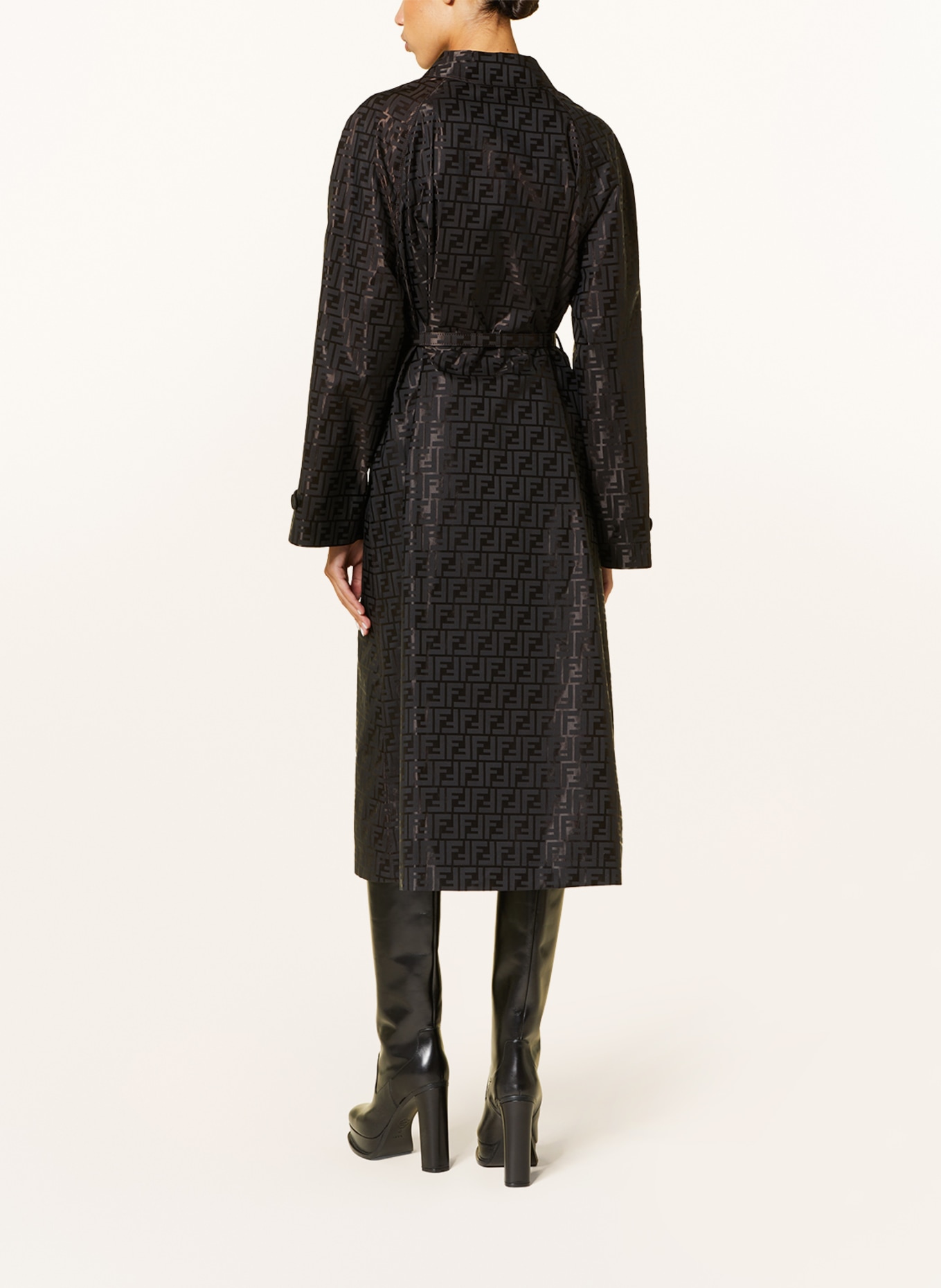 FENDI Trench coat, Color: DARK BROWN/ BROWN (Image 3)