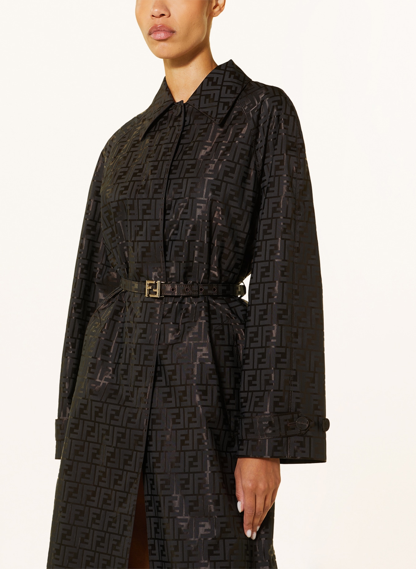 FENDI Trench coat, Color: DARK BROWN/ BROWN (Image 4)