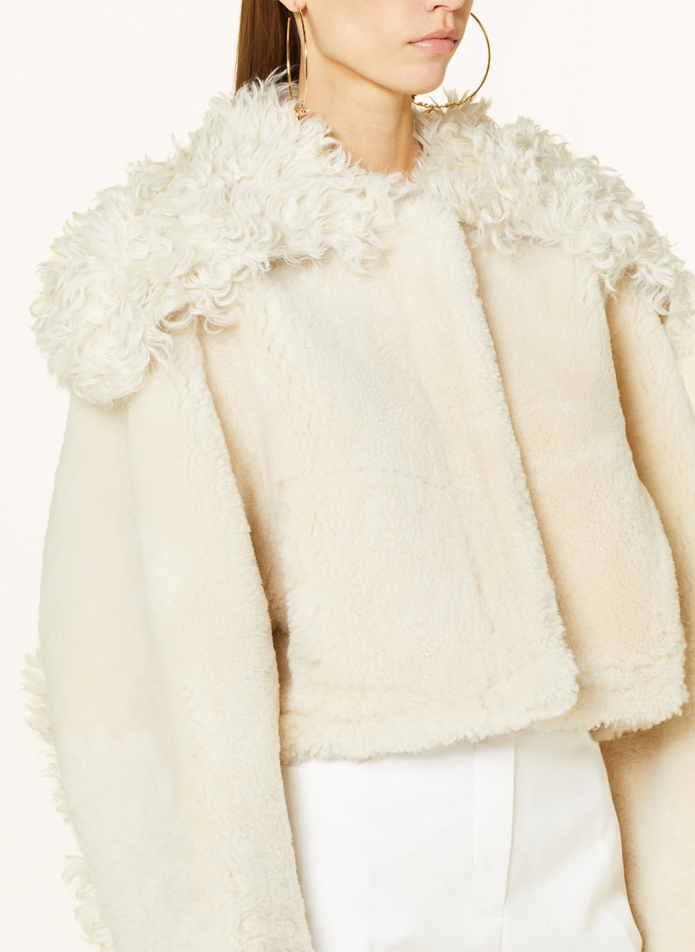 JACQUEMUS Real fur jacket LA VESTE PILONI, Color: BEIGE (Image 4)