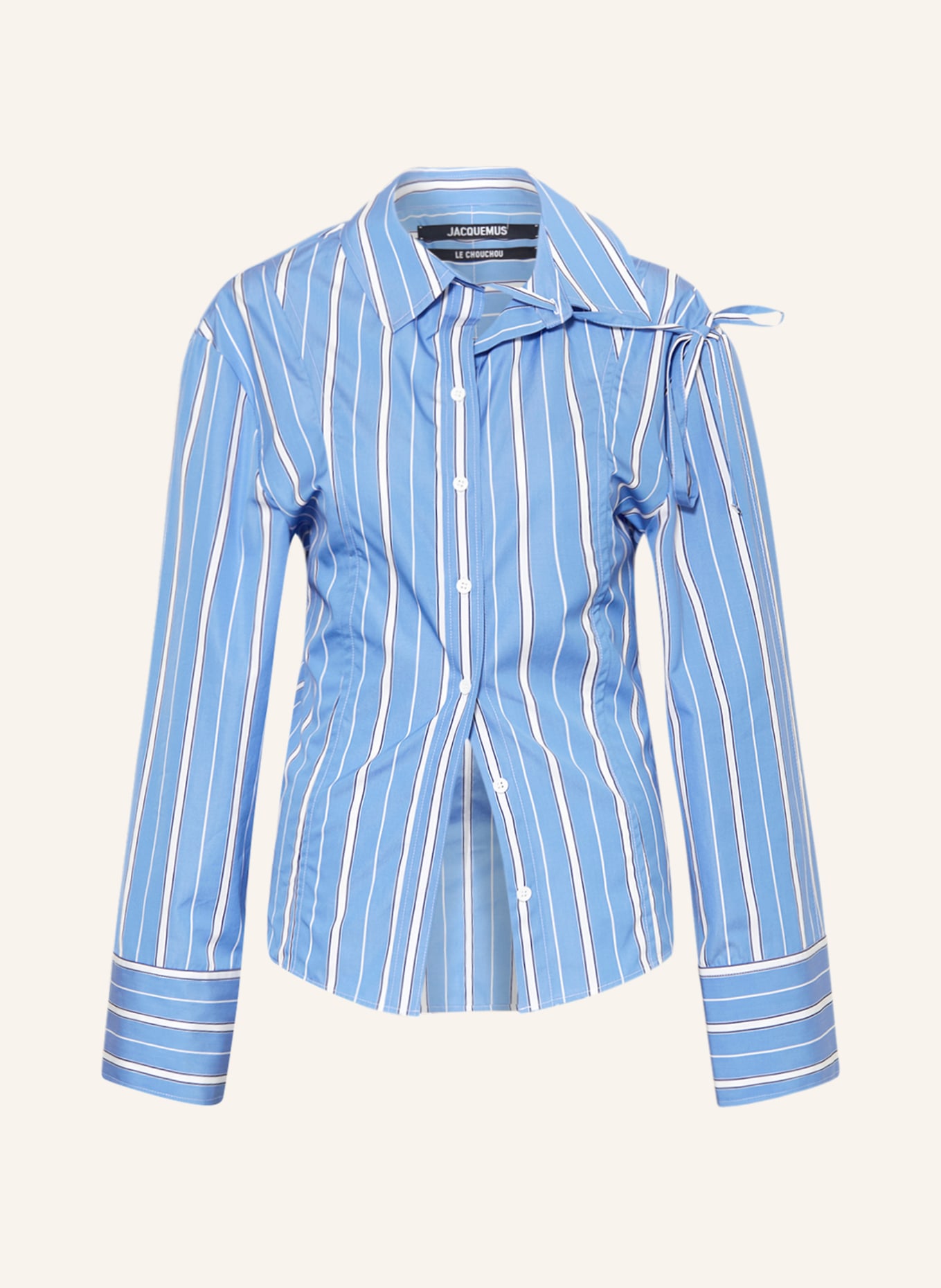 JACQUEMUS Shirt blouse LA CHEMISE RUBAN, Color: BLUE/ WHITE (Image 1)