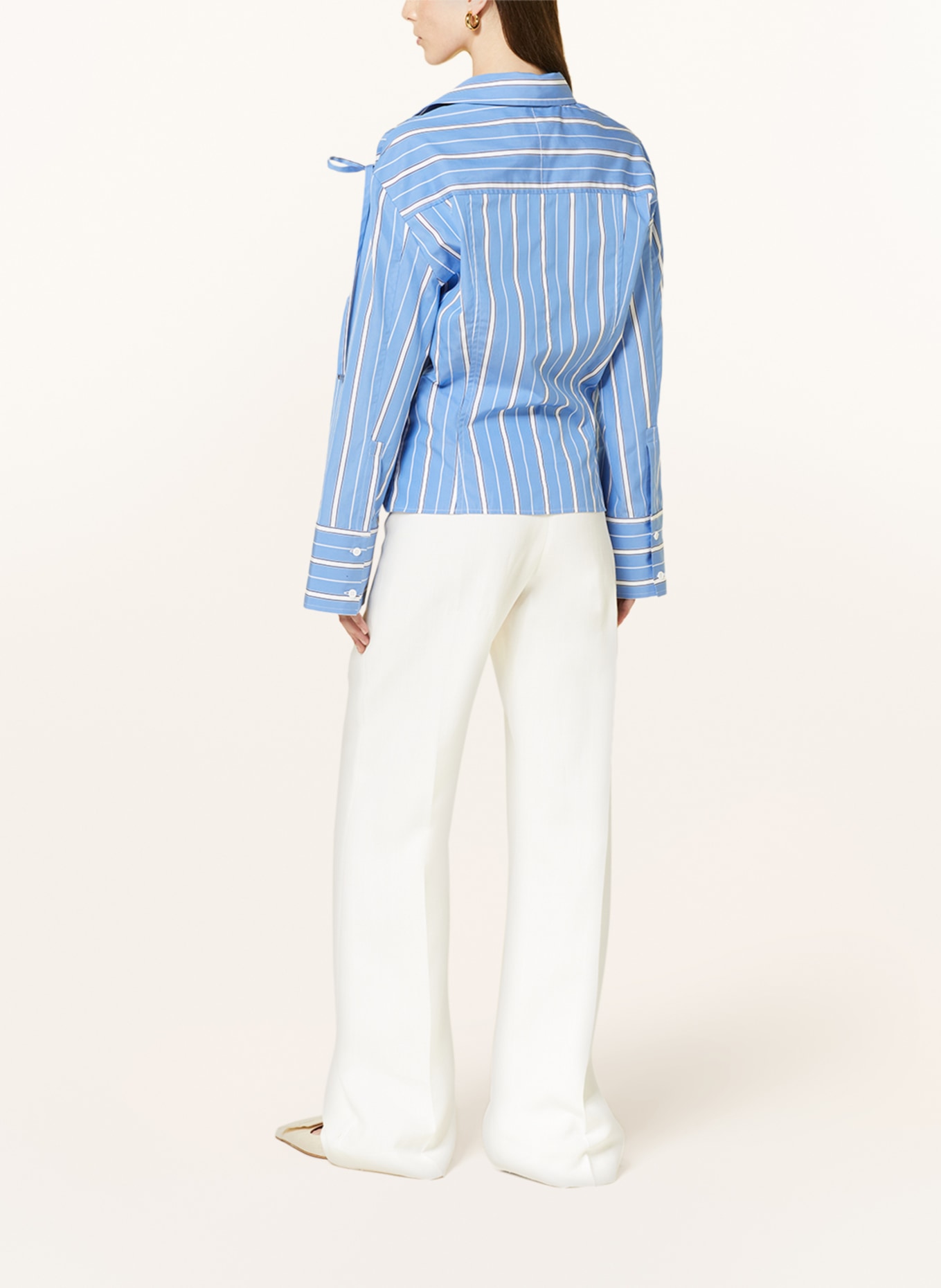 JACQUEMUS Shirt blouse LA CHEMISE RUBAN, Color: BLUE/ WHITE (Image 3)