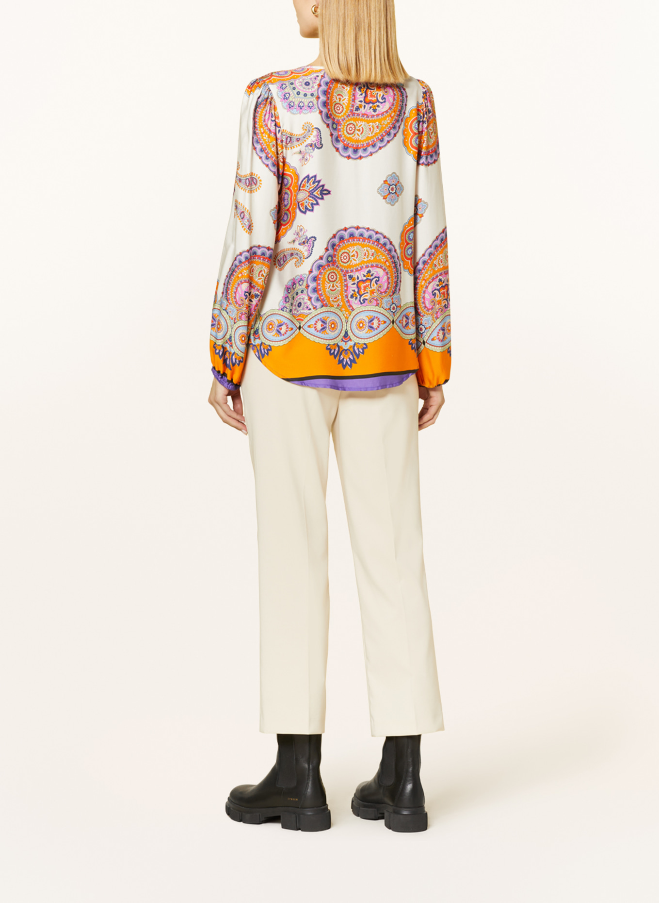TONNO & PANNA Shirt blouse PINK made of satin, Color: PURPLE/ ORANGE/ WHITE (Image 3)