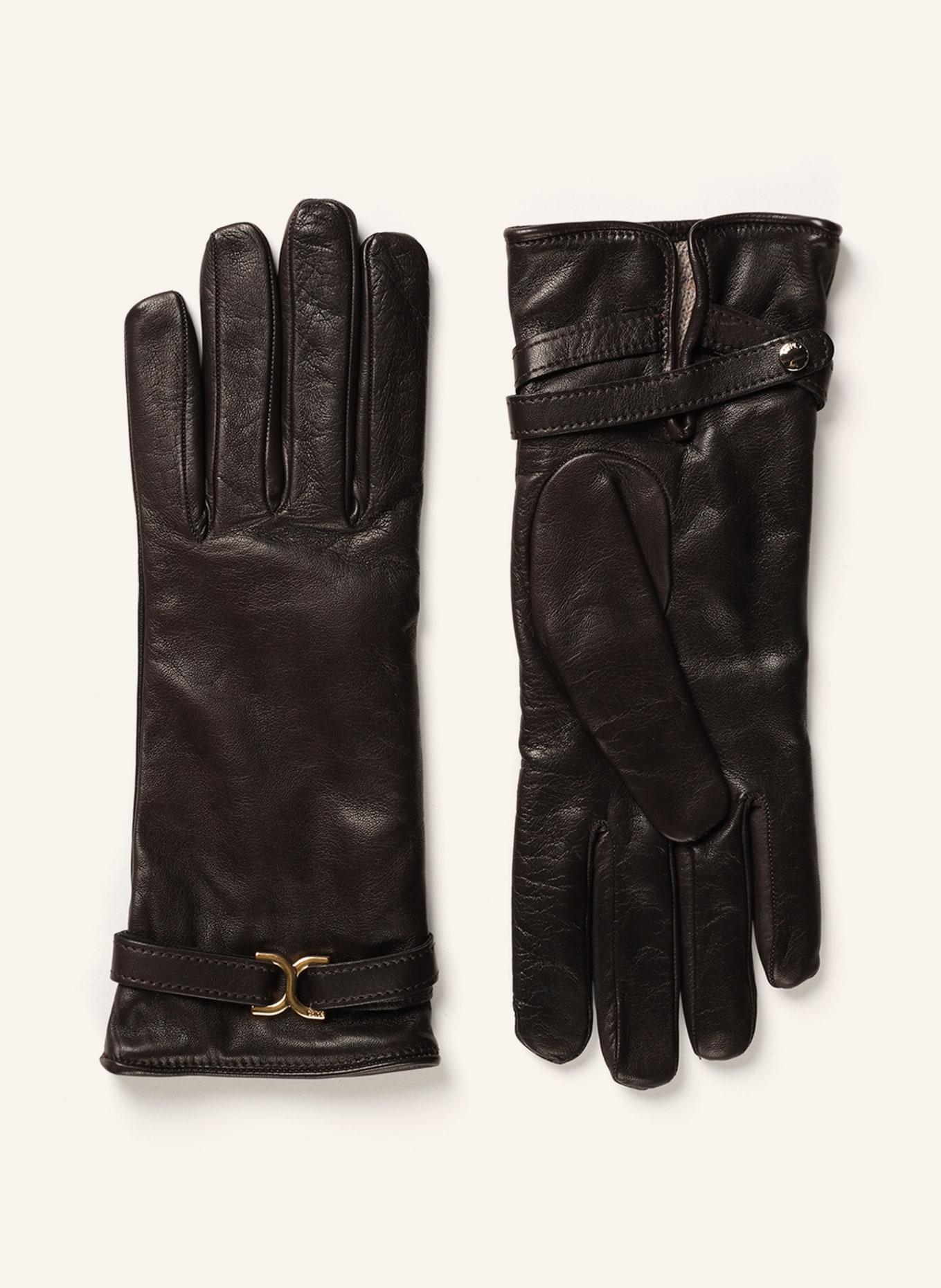 Chloé Leather gloves MARCIE, Color: Darkened Brown (Image 1)