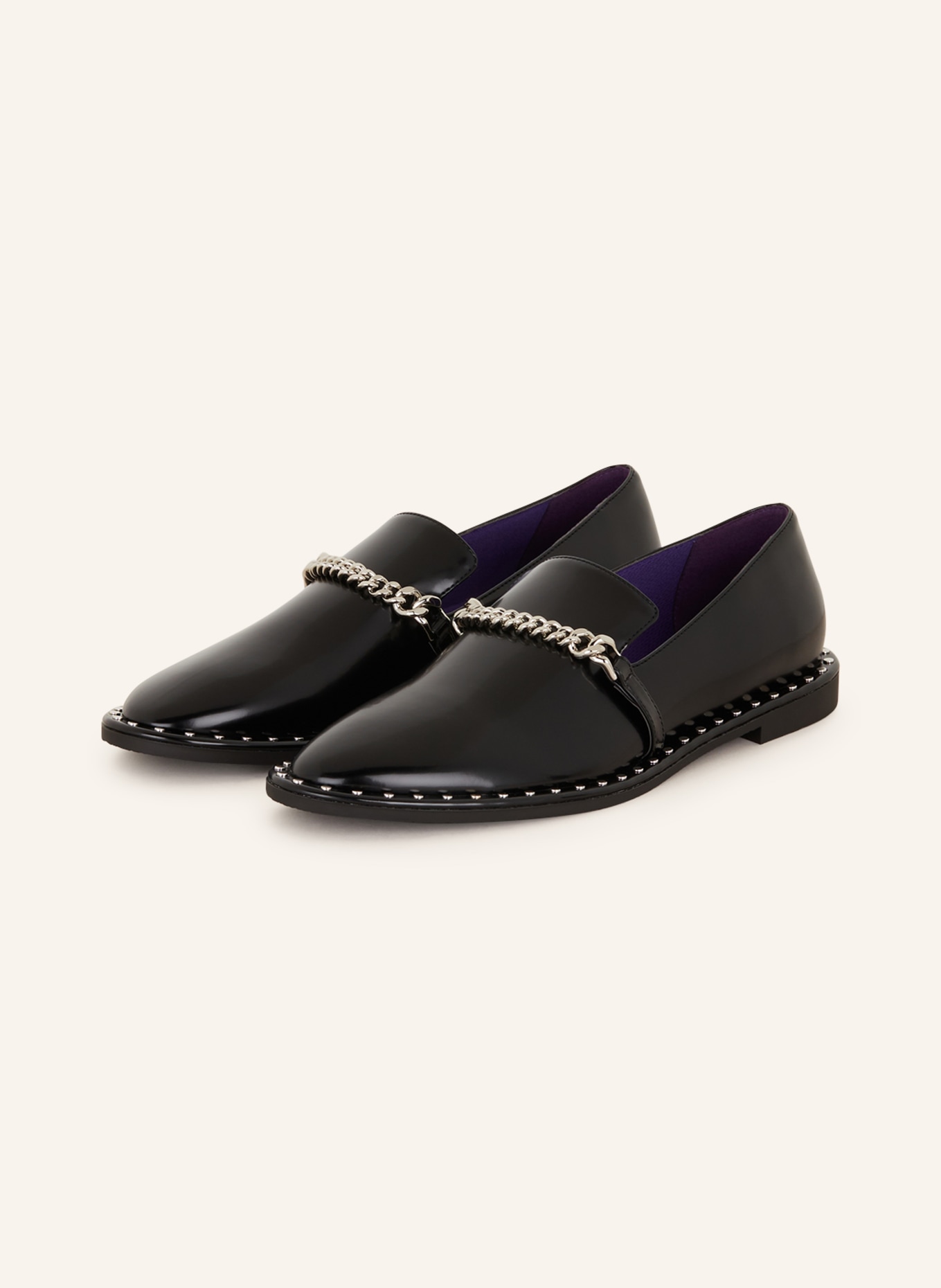 STELLA McCARTNEY Loafers FALABELLA with rivets, Color: BLACK (Image 1)