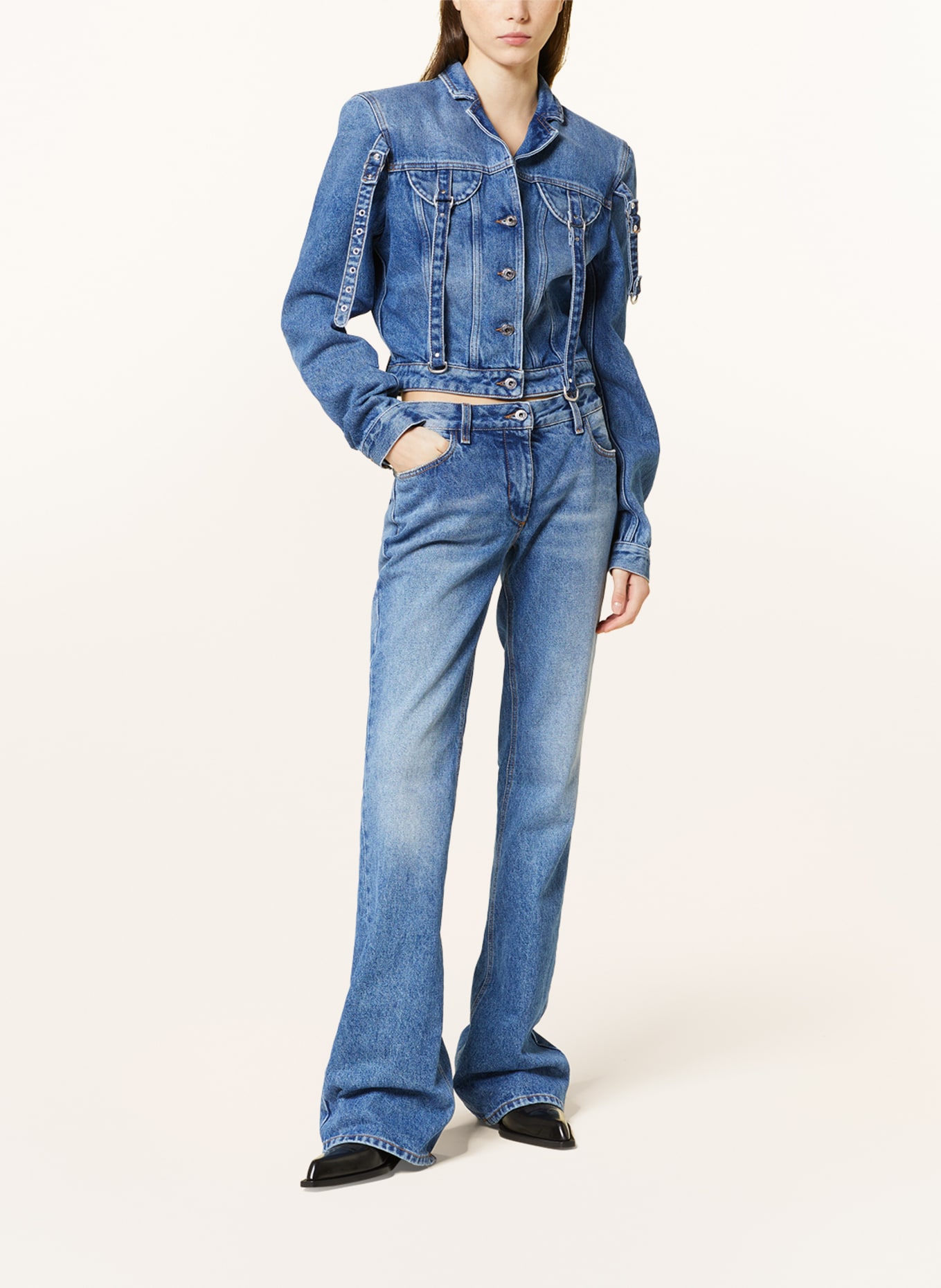 Off-White Krótka kurtka jeansowa, Kolor: 4500 BLUE NO COLOR (Obrazek 2)