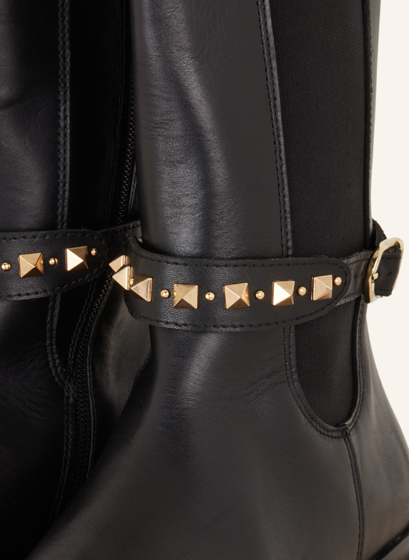 HEY MARLY Shoe topping RIVET with rivets, Color: BLACK/ GOLD (Image 3)