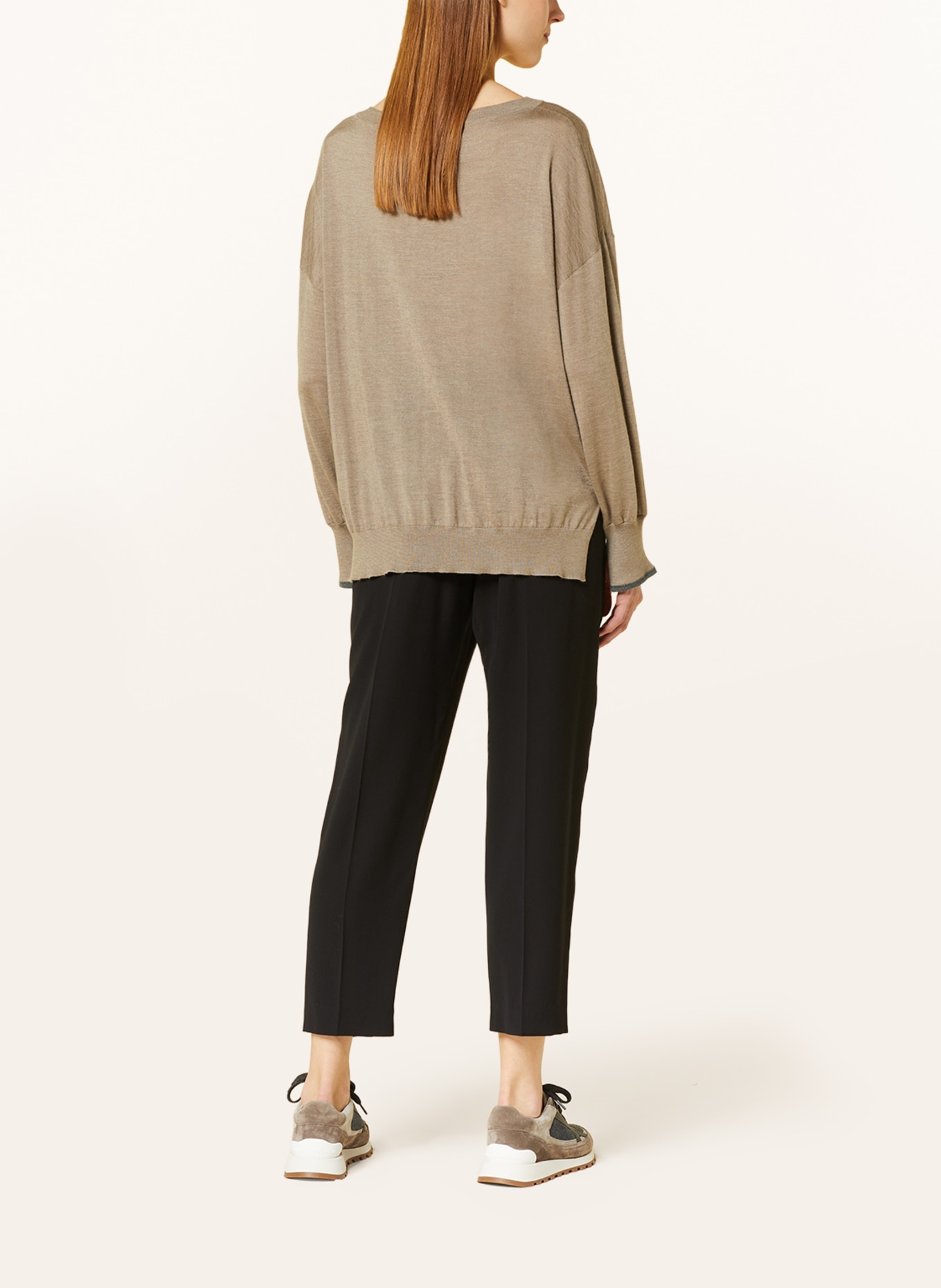 BRUNELLO CUCINELLI Sweater with cashmere and silk, Color: TAUPE (Image 3)