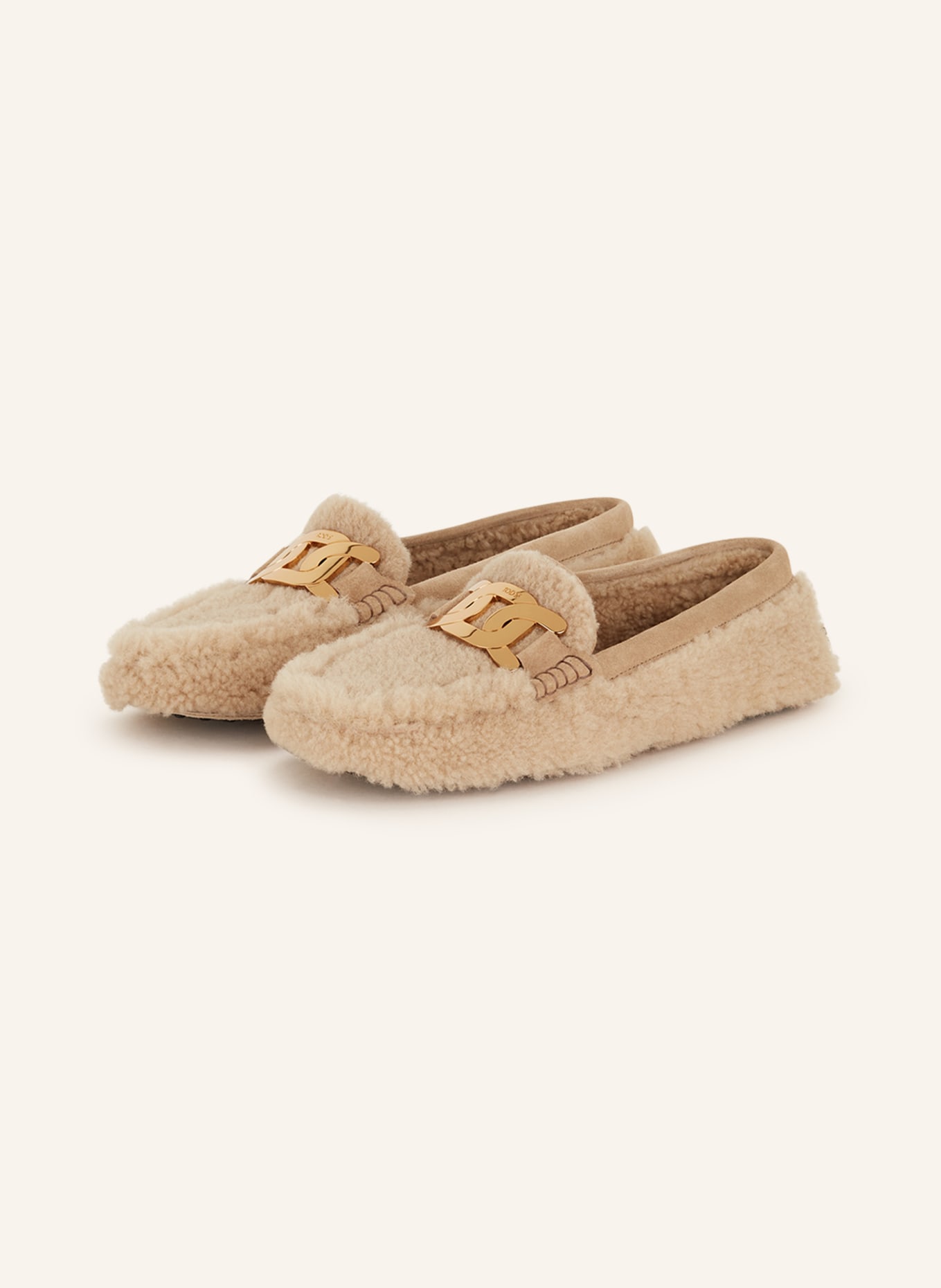 TOD'S Moccasins with real fur, Color: LIGHT BROWN (Image 1)