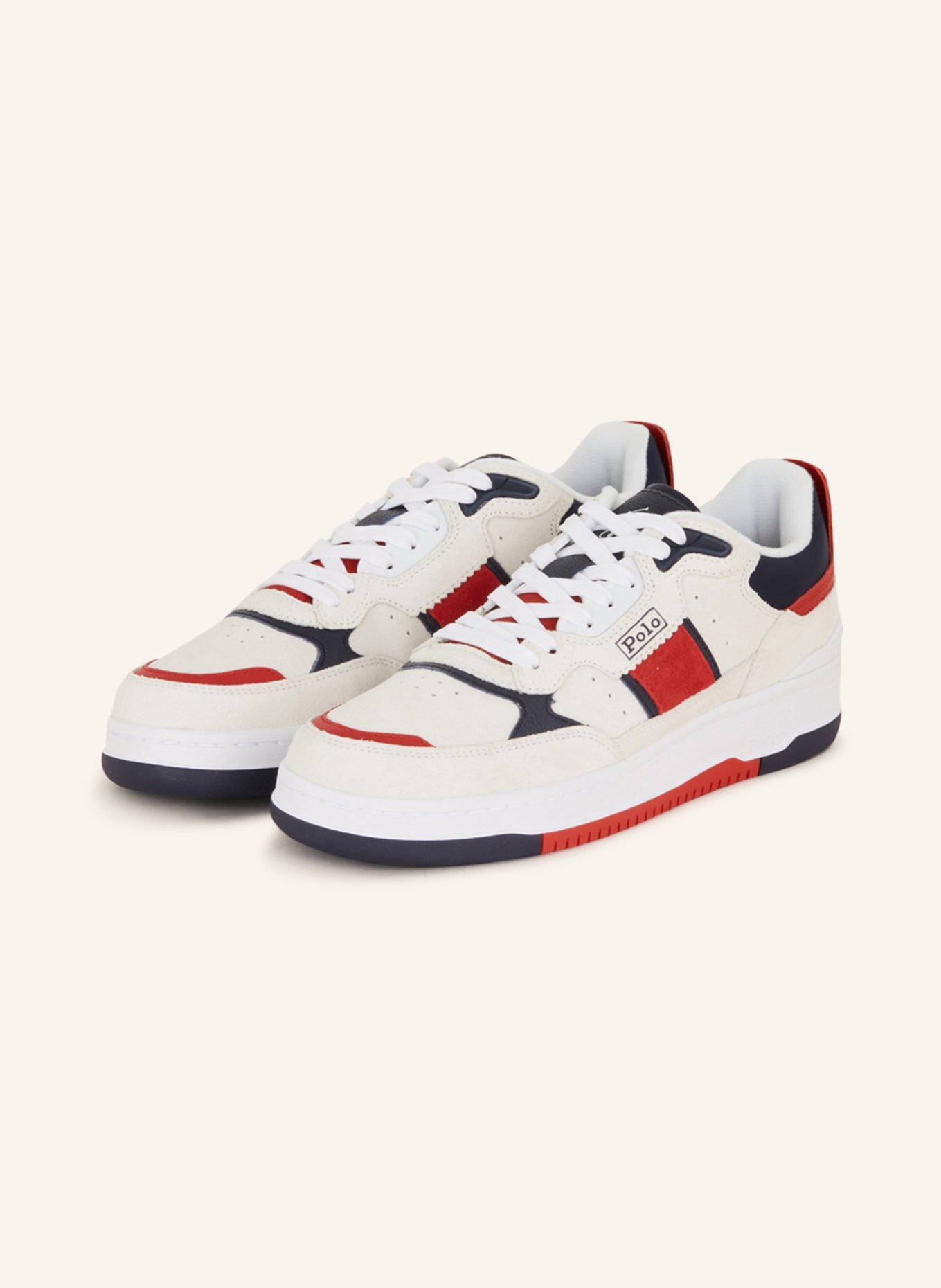 POLO RALPH LAUREN Sneakers MASTERS COURT, Color: CREAM/ RED/ BLUE (Image 1)