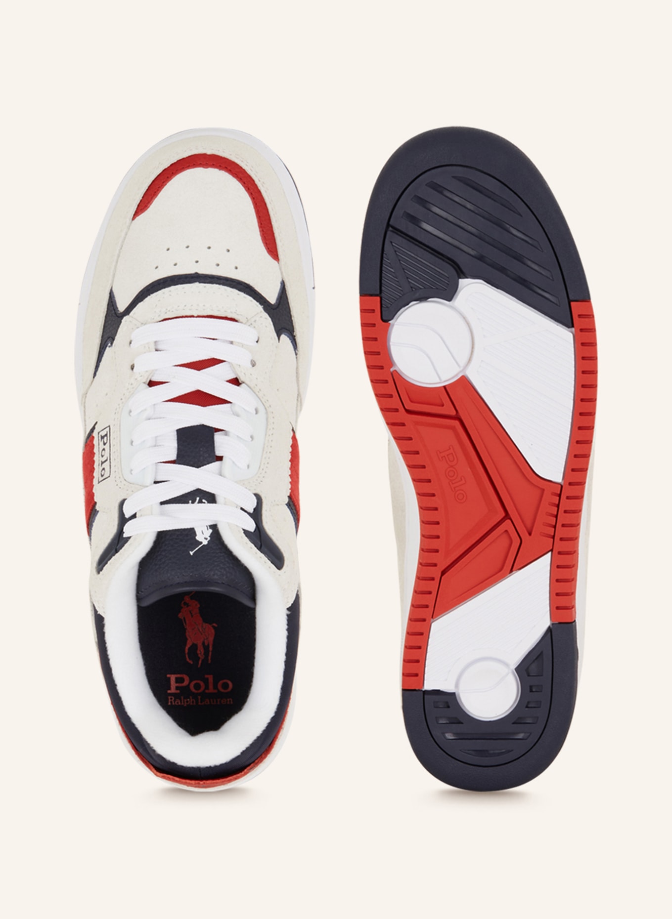 POLO RALPH LAUREN Sneakers MASTERS COURT, Color: CREAM/ RED/ BLUE (Image 5)