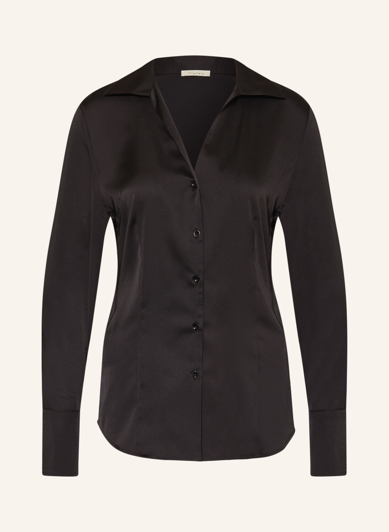 lilienfels Satin blouse, Color: BLACK (Image 1)