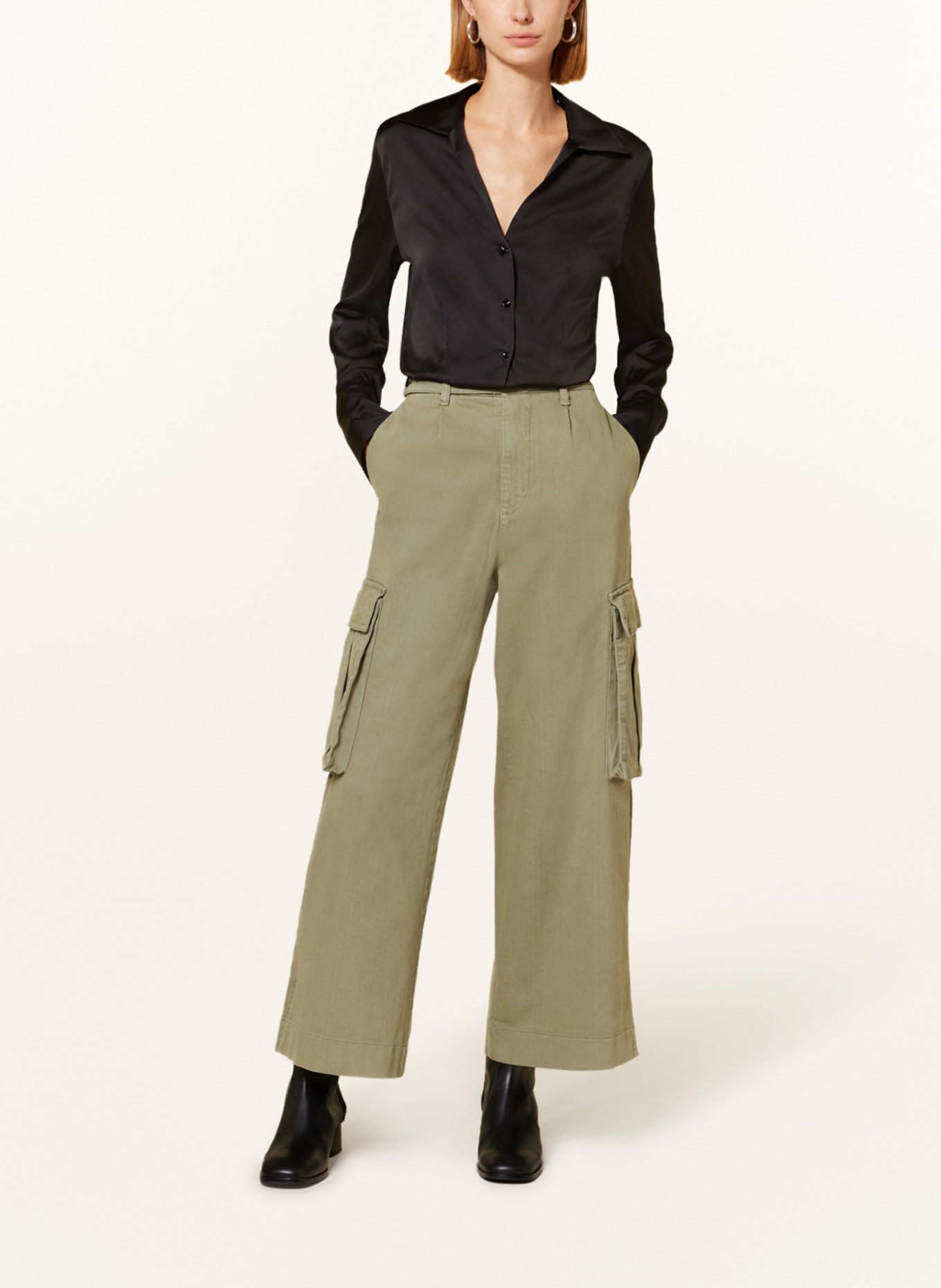 lilienfels Satin blouse, Color: BLACK (Image 2)