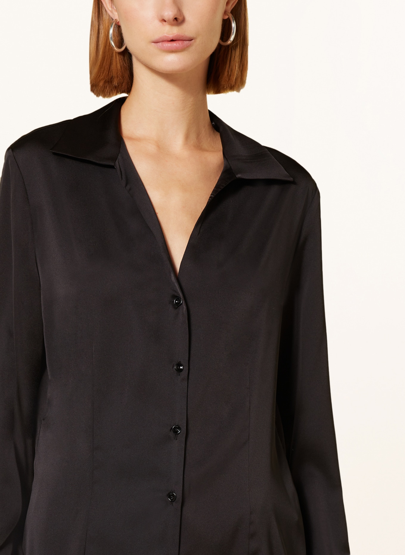 lilienfels Satin blouse, Color: BLACK (Image 4)