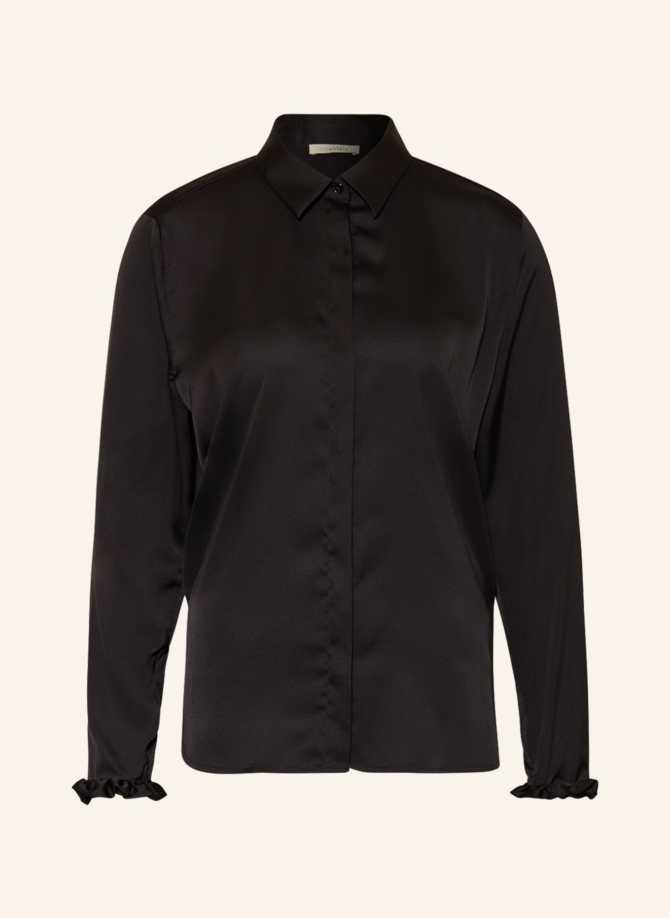 lilienfels Satin blouse, Color: BLACK (Image 1)