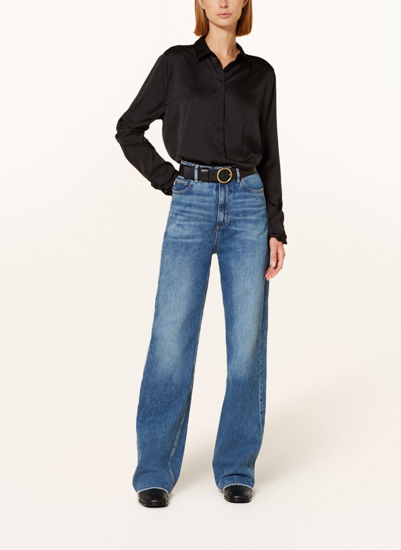 lilienfels Satin blouse, Color: BLACK (Image 2)