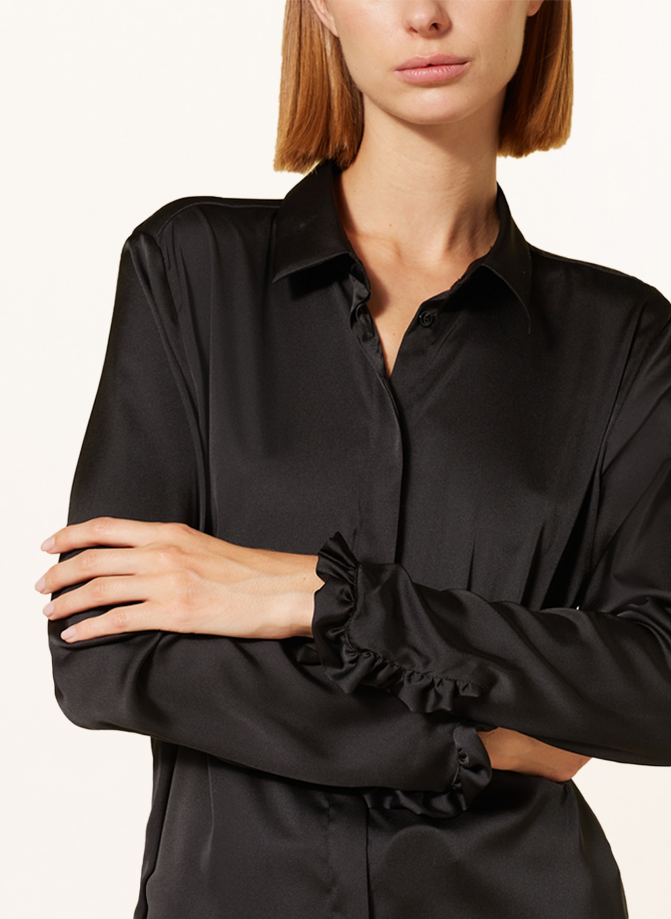 lilienfels Satin blouse, Color: BLACK (Image 4)