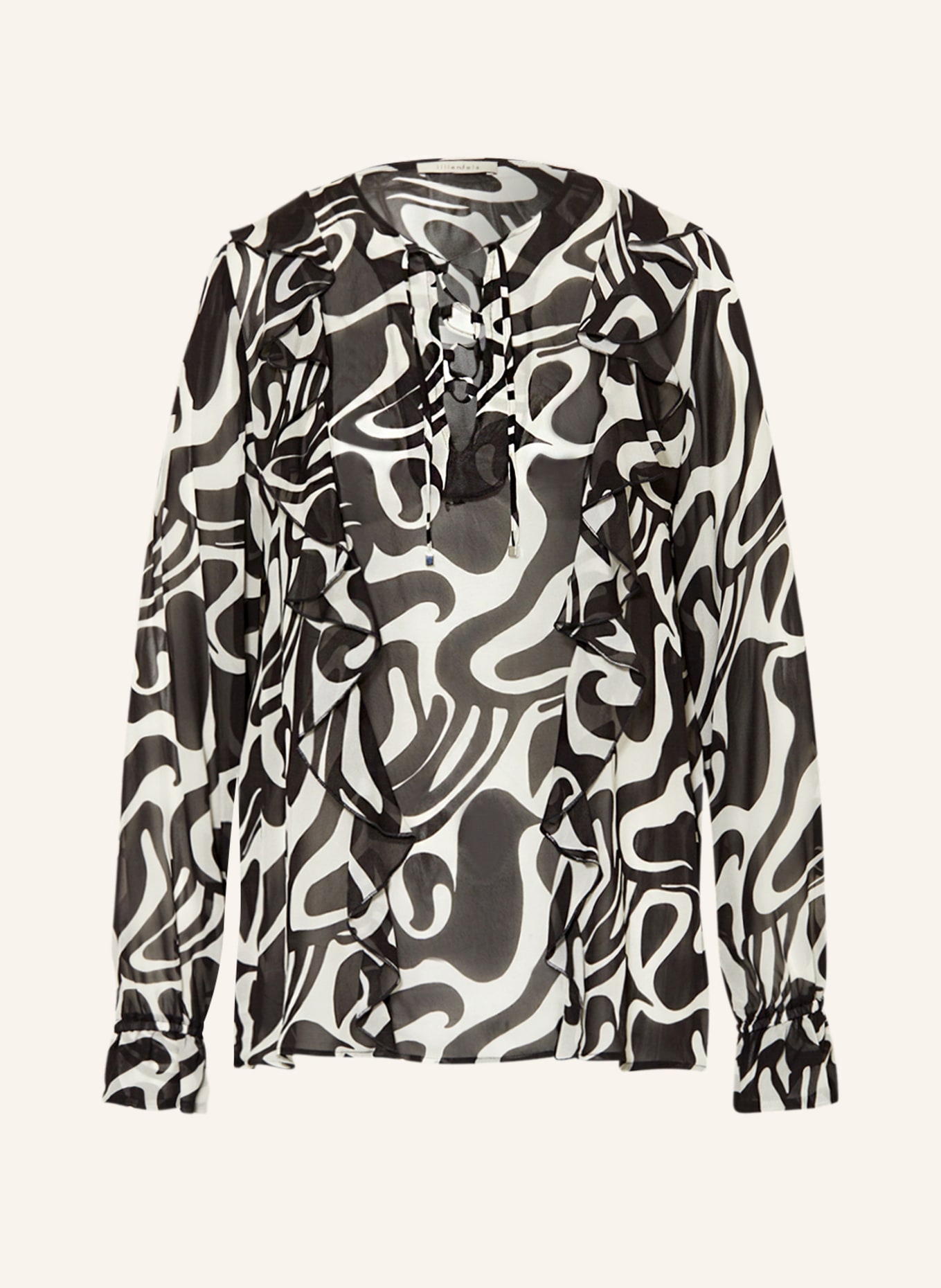 lilienfels Shirt blouse, Color: BLACK/ WHITE (Image 1)