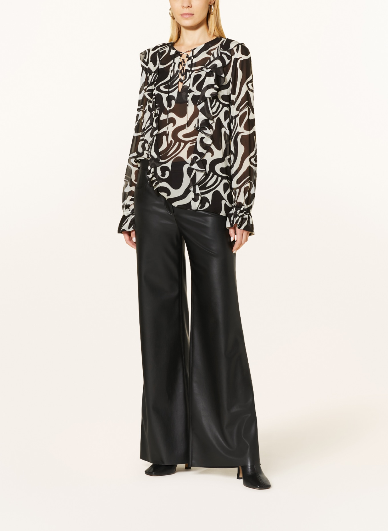 lilienfels Shirt blouse, Color: BLACK/ WHITE (Image 2)