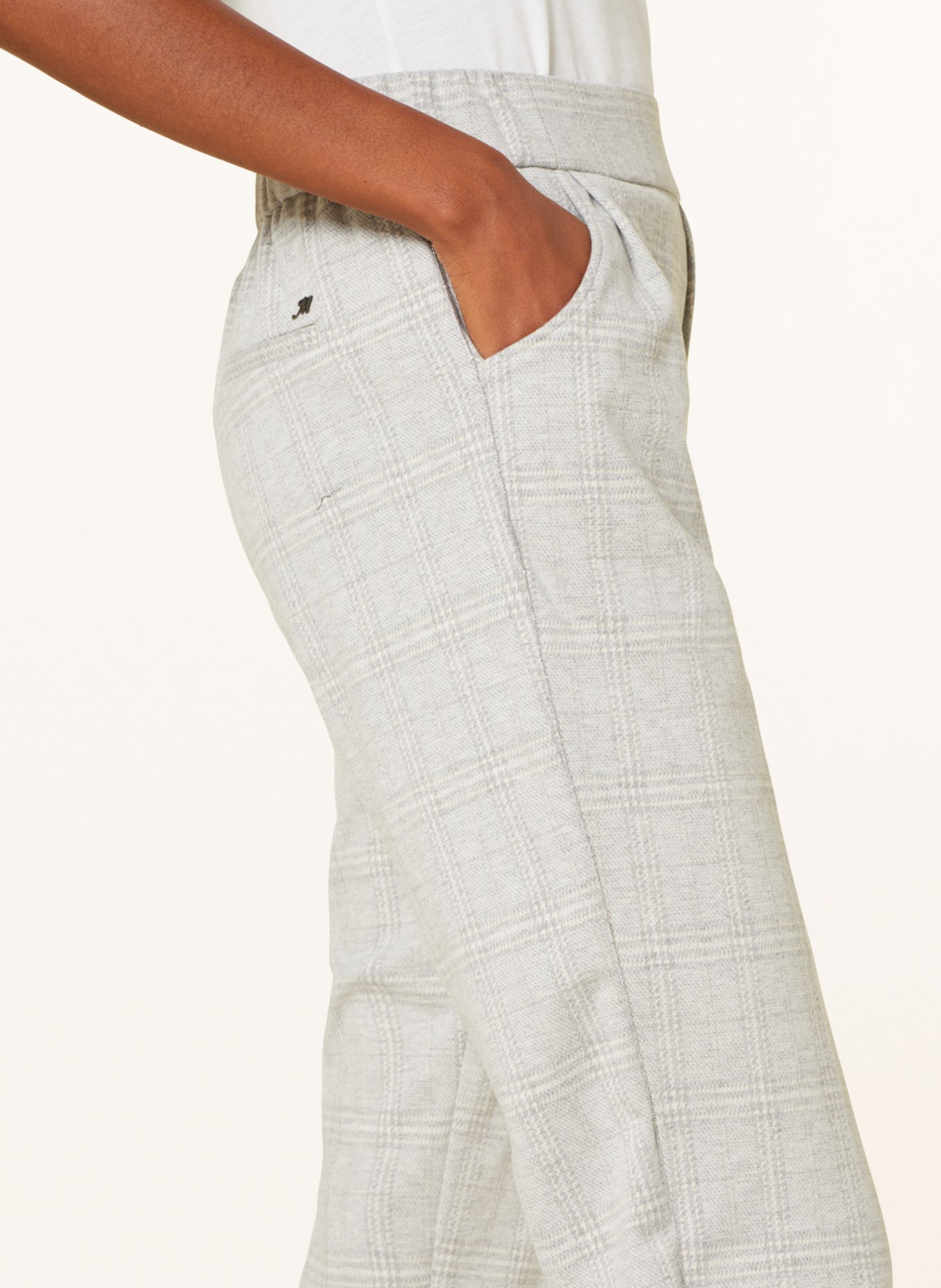 MASON'S Jerseyhose mit Schmuckperlen, Farbe: WEISS/ HELLGRAU (Bild 5)