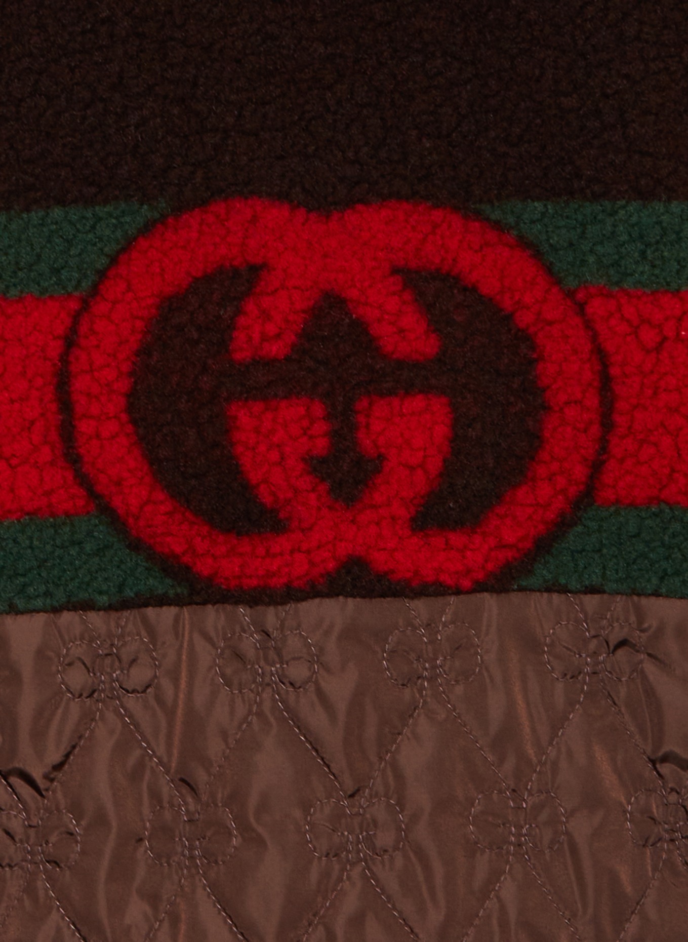 GUCCI Plyšová bunda ze směsi materiálů, Barva: ČERNÁ/ ZELENÁ/ ČERVENÁ (Obrázek 3)