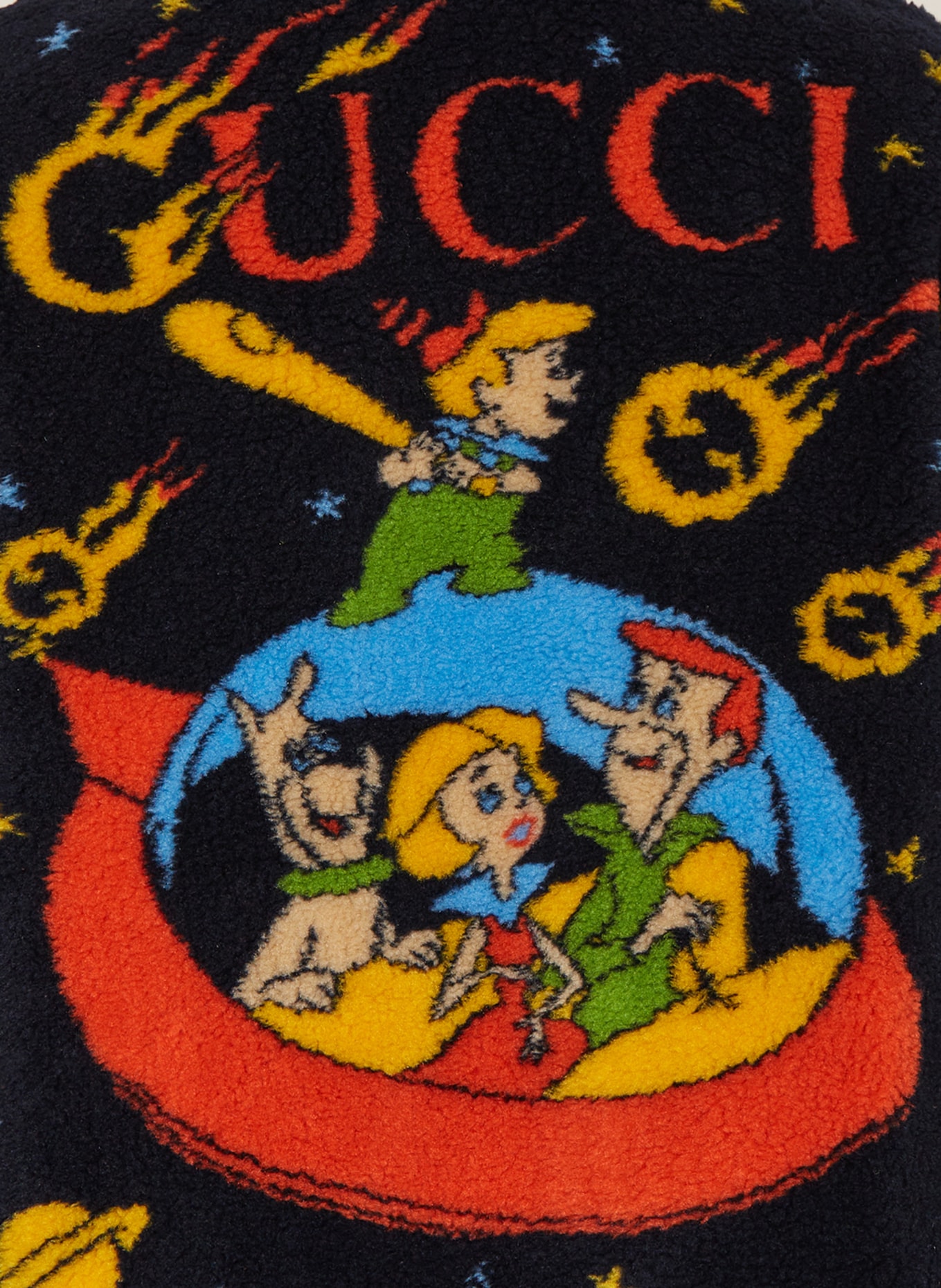 GUCCI Teddyfell-Mantel, Farbe: DUNKELBLAU/ GELB (Bild 3)