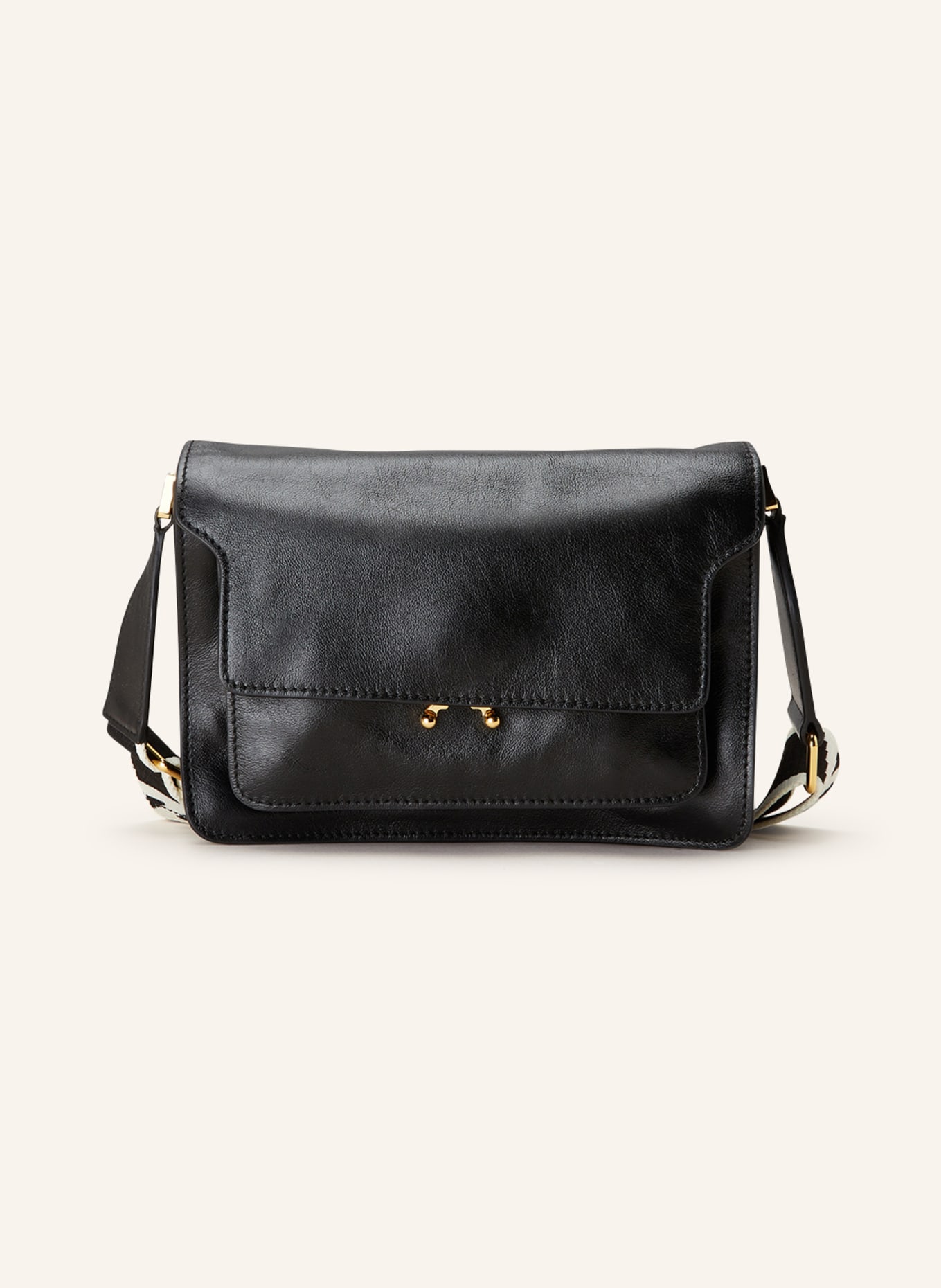 Trunk Soft Medium Bag in black and white leather, Marni in 2023