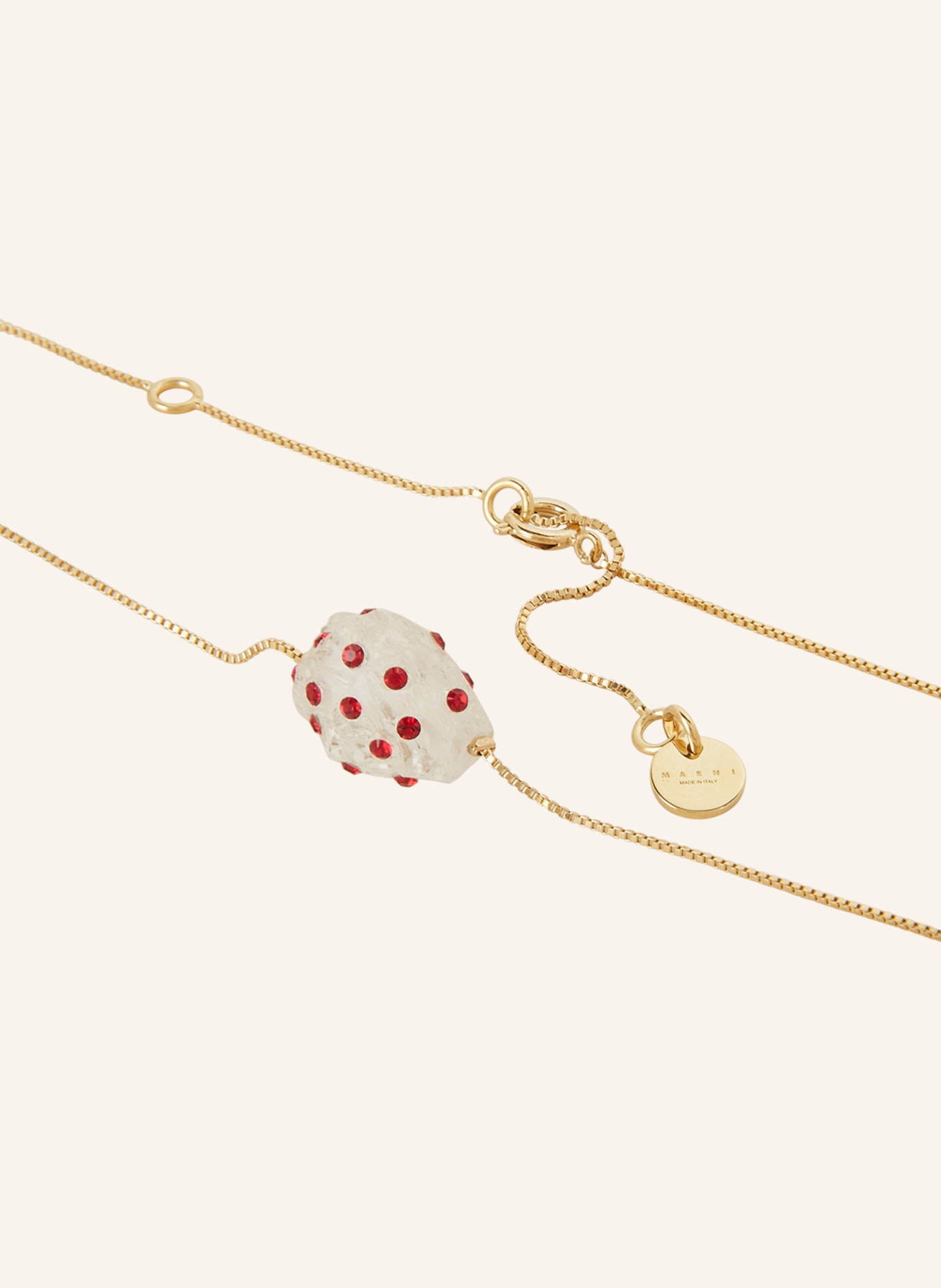 MARNI Necklace, Color: GOLD/ WHITE/ RED (Image 2)